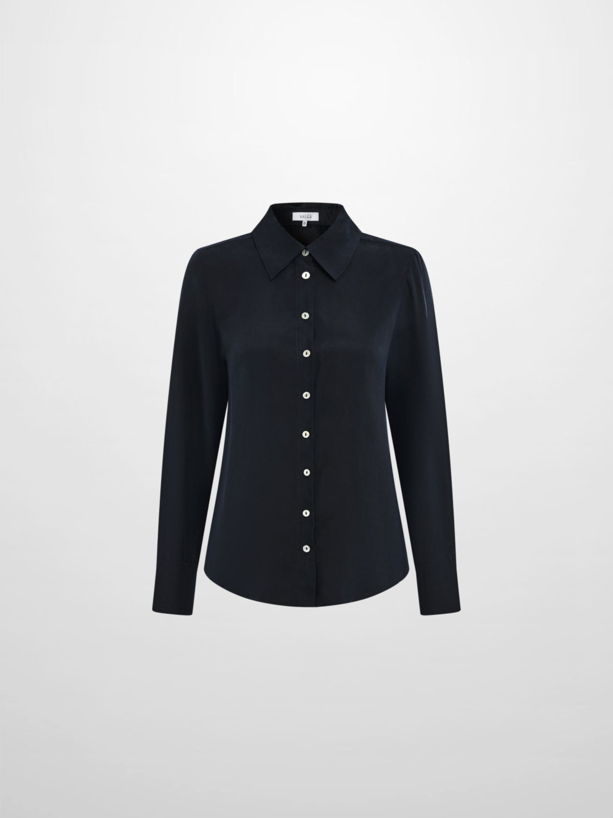 Cupro Button Down Blouse - Navy