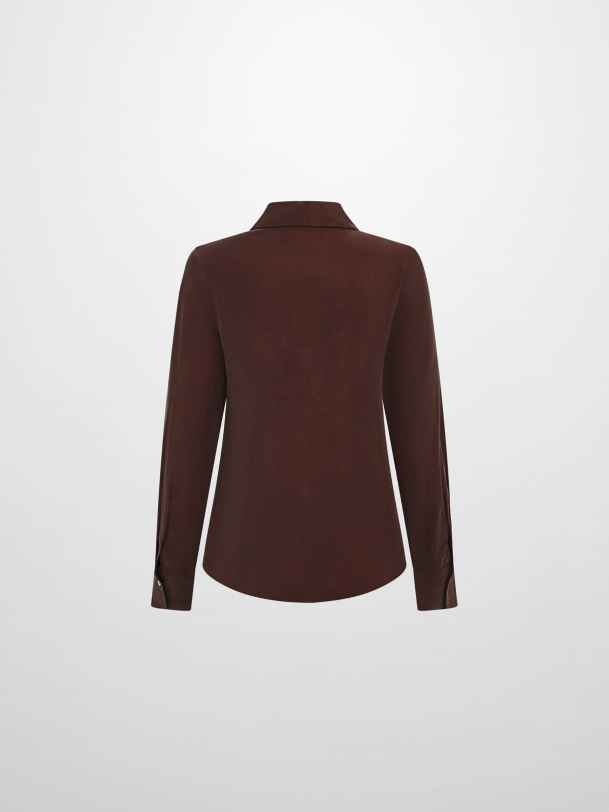 Cupro Button Down Blouse - Brown