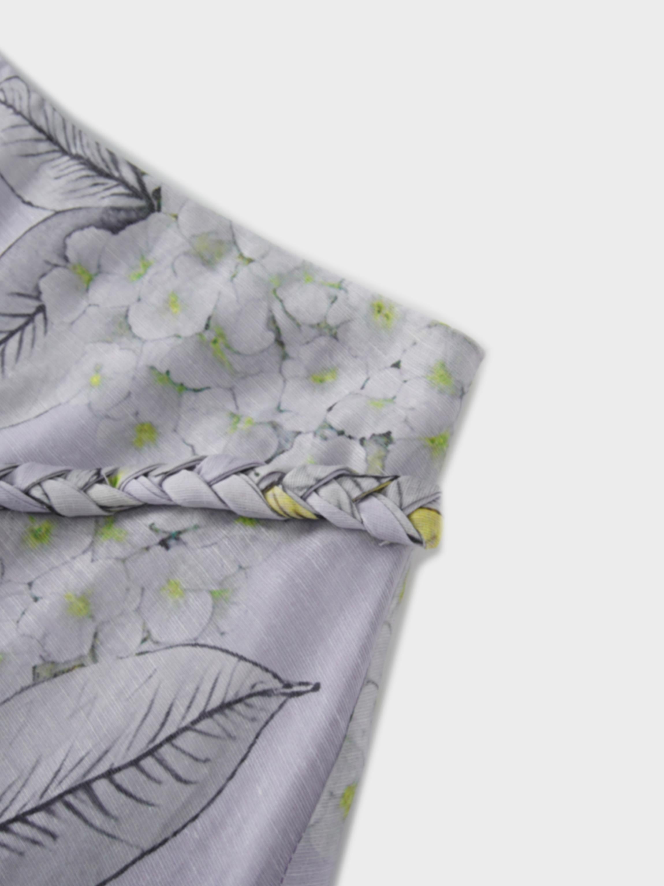 Braided Detail A-Line Skirt-Lavender Floral