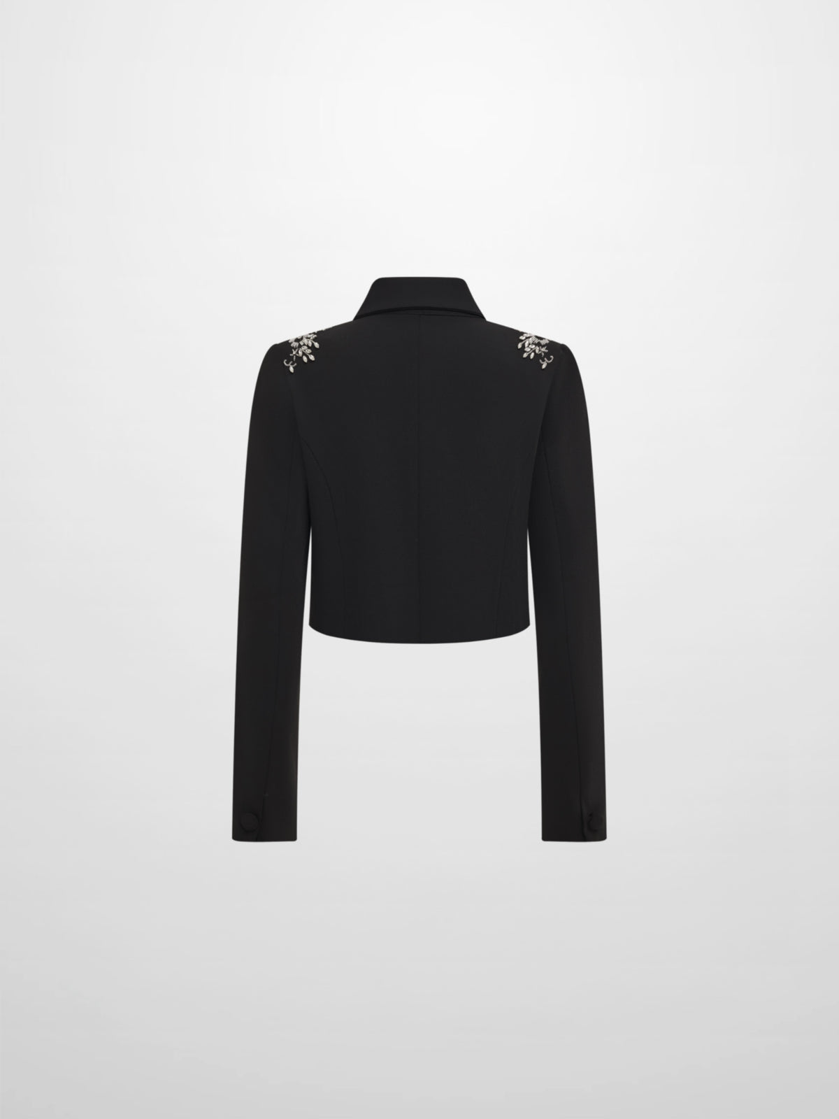 Crop Embelished Jacket - Black