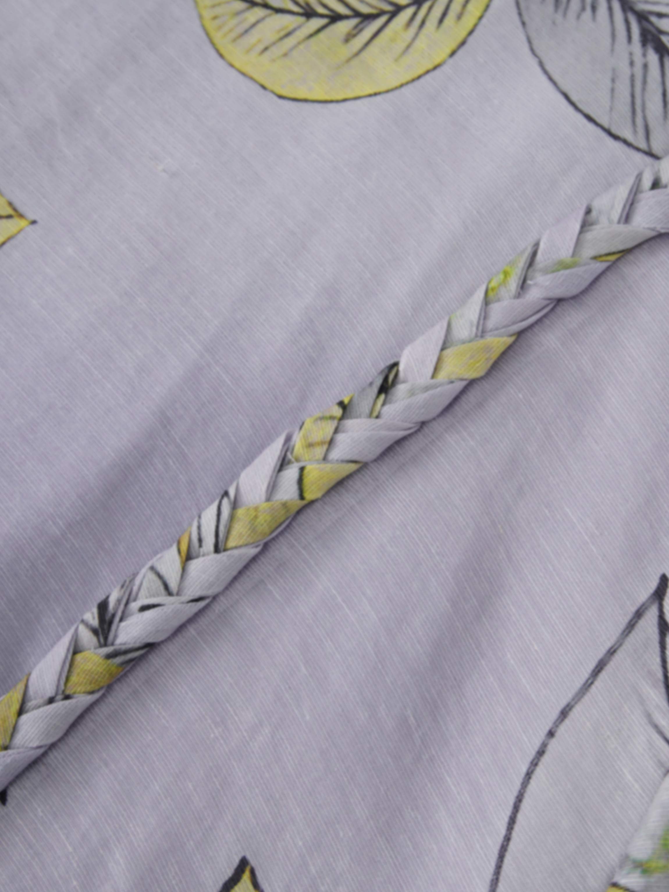 Braided Detail A-Line Skirt-Lavender Floral