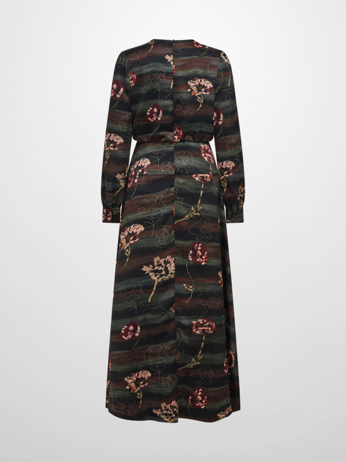 Waist Yoke Dress - Wave Floral