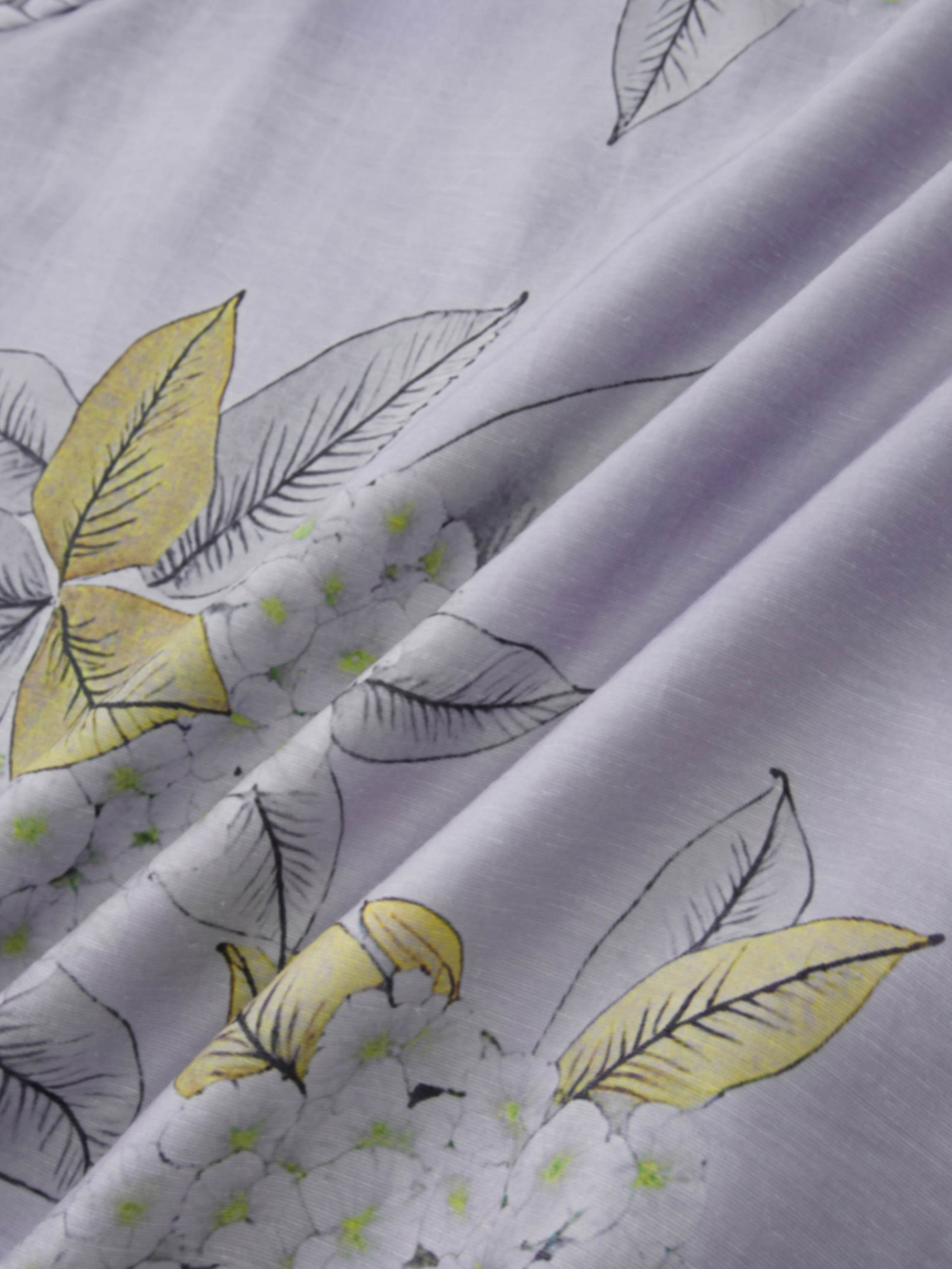 Braided Detail A-Line Skirt-Lavender Floral