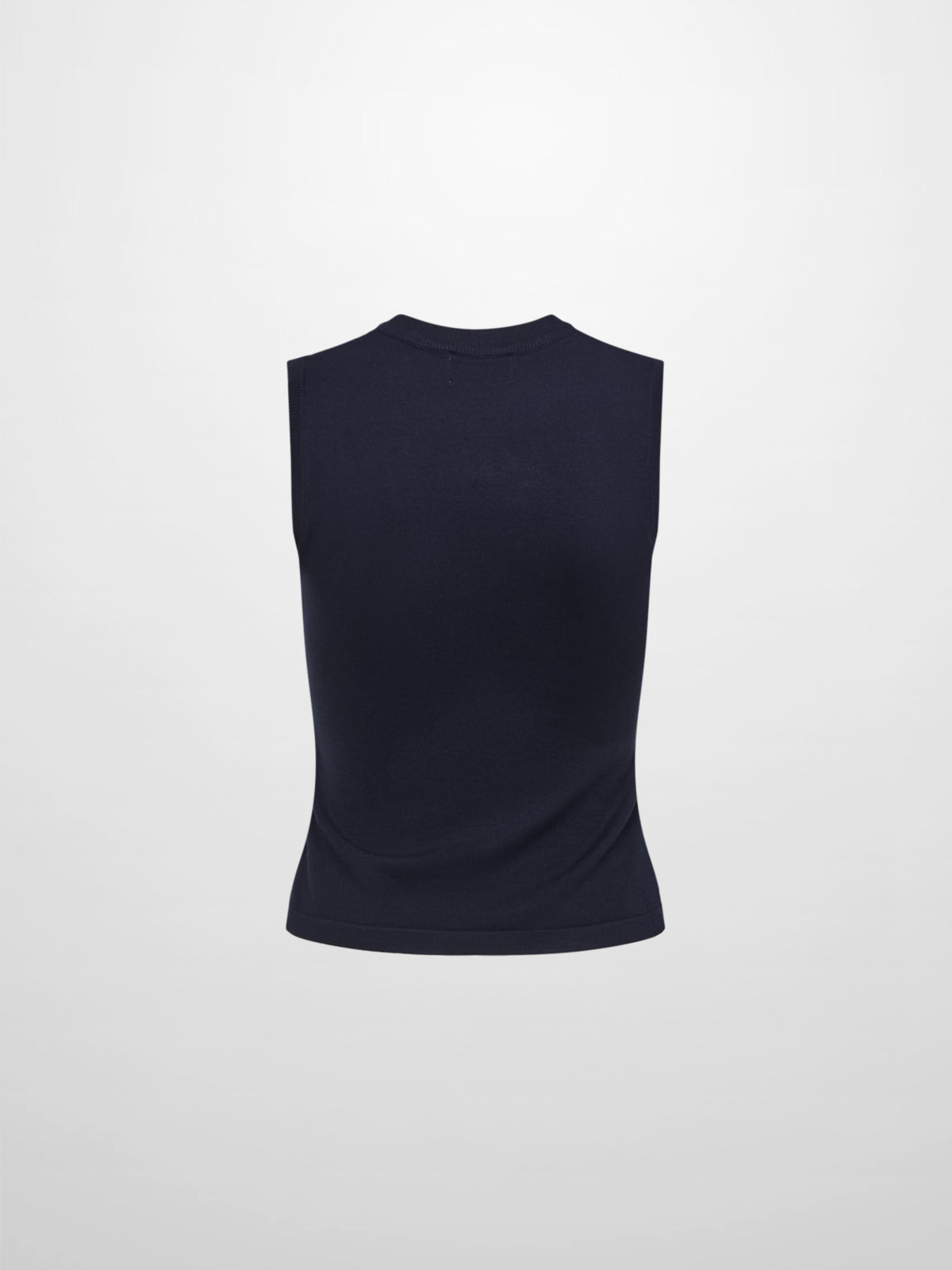 Sleeveless Basic Sweater - Navy