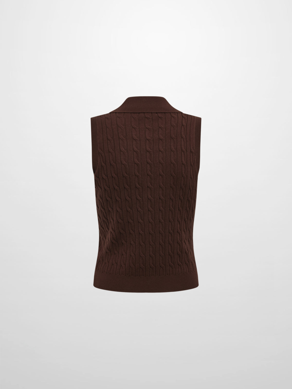 Cable Knit Vest - Brown