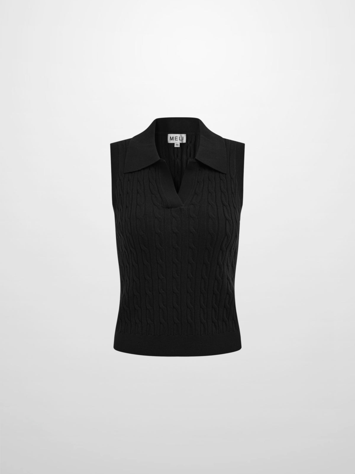 Cable Knit Vest - Black