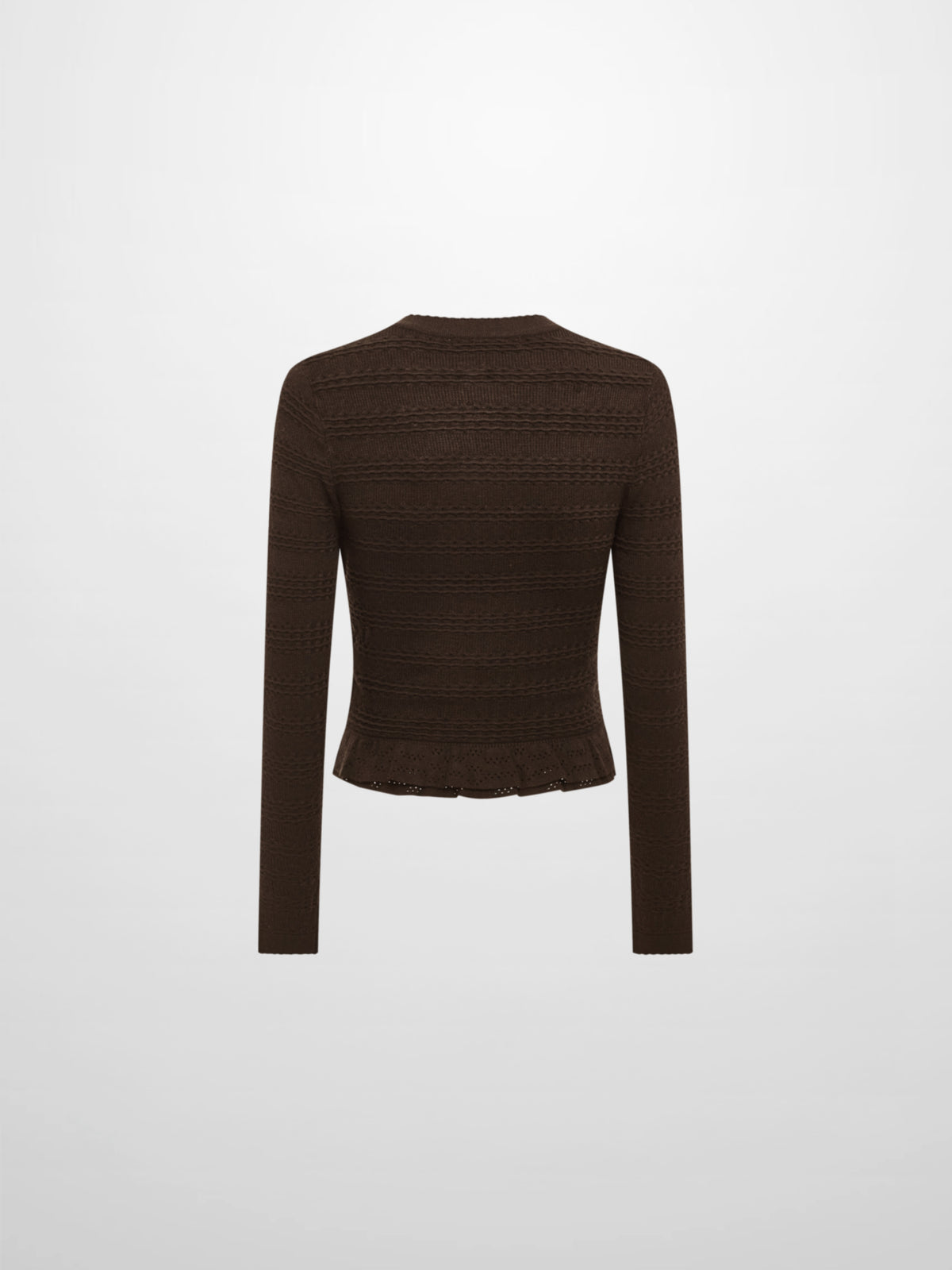 Peplum Cardigan - Brown
