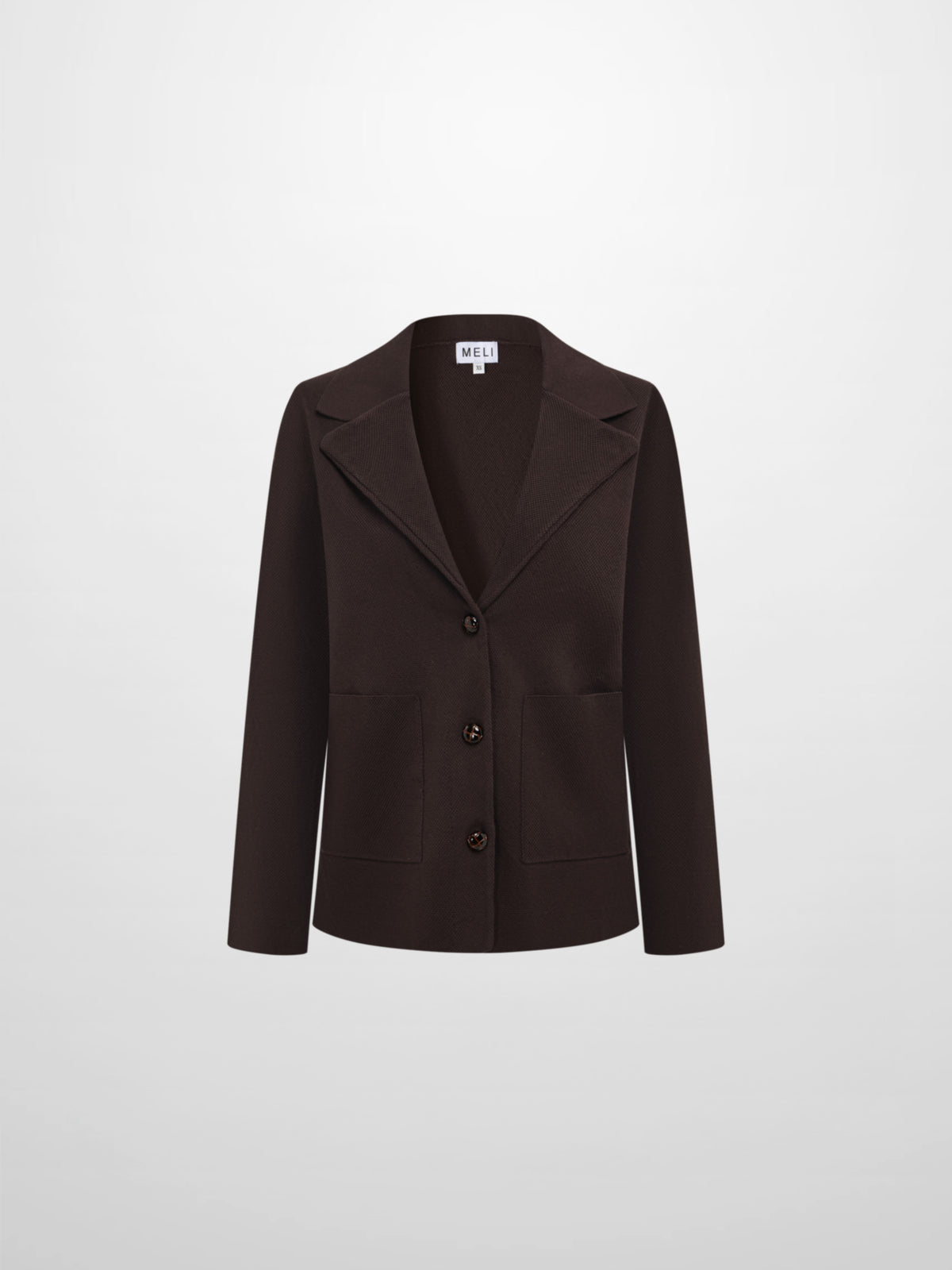 Knit Boxy Blazer - Brown