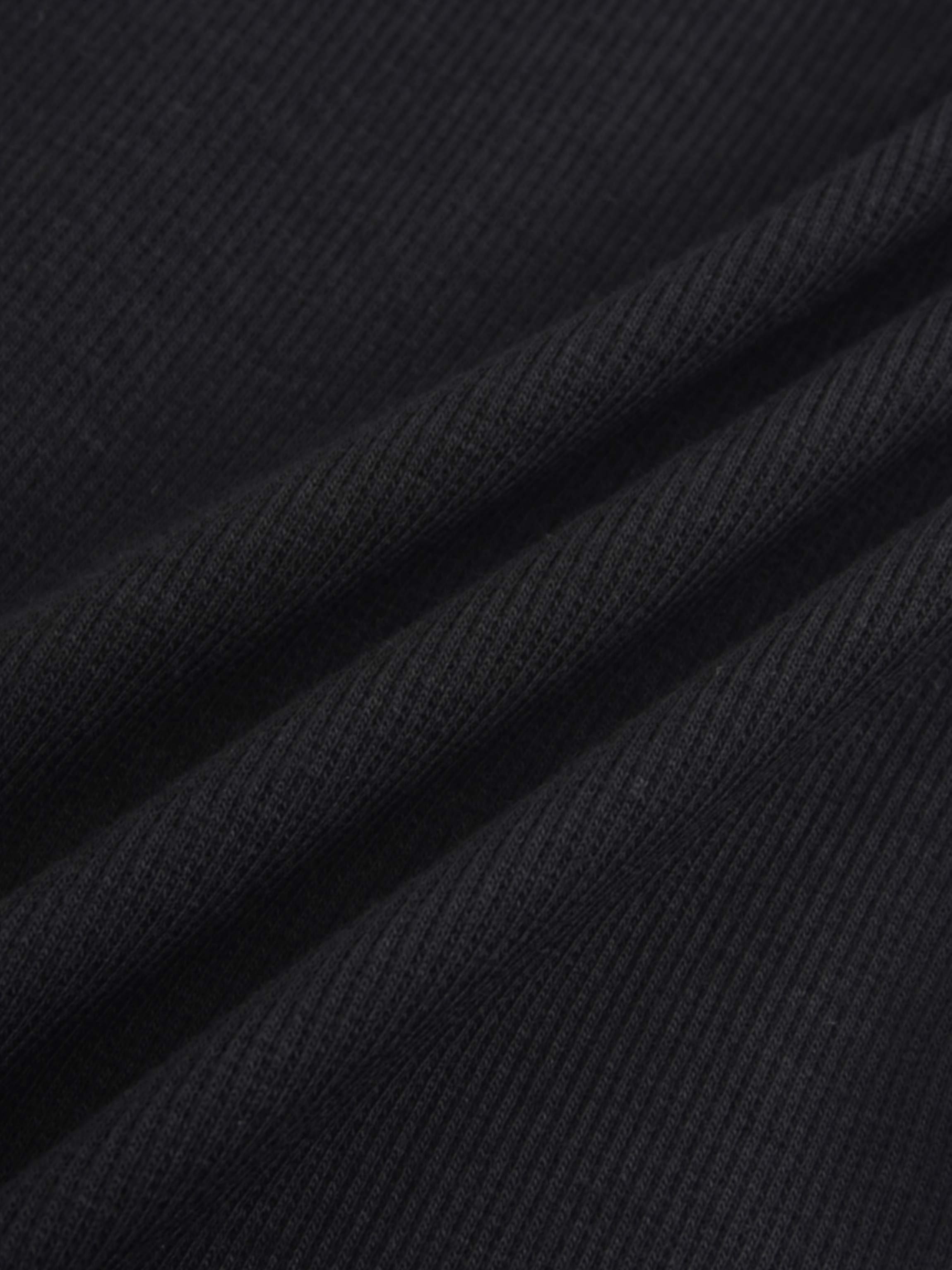 Ribbed Button Down Shirt-Black
