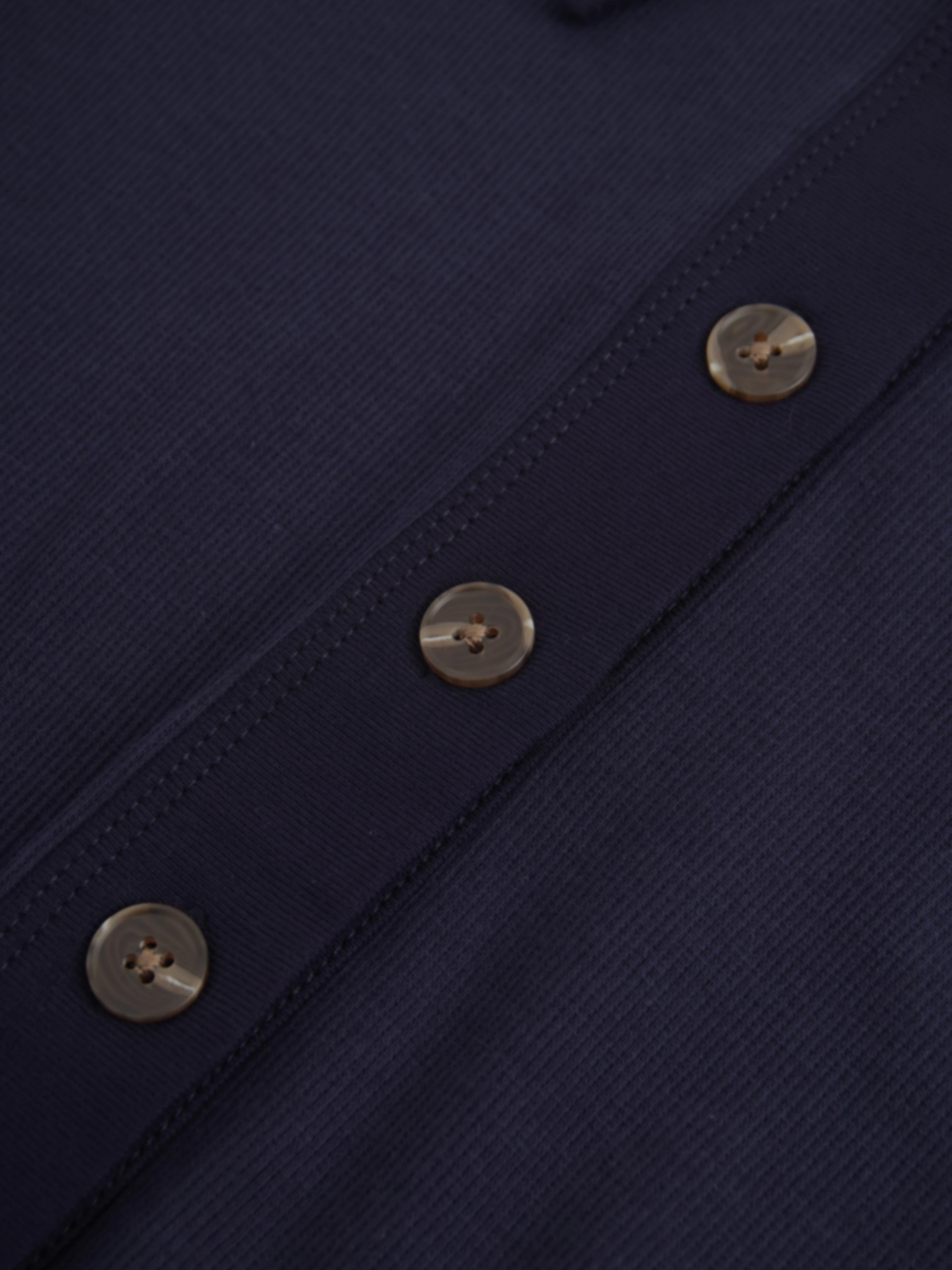 Ribbed Button Down Shirt-Navy