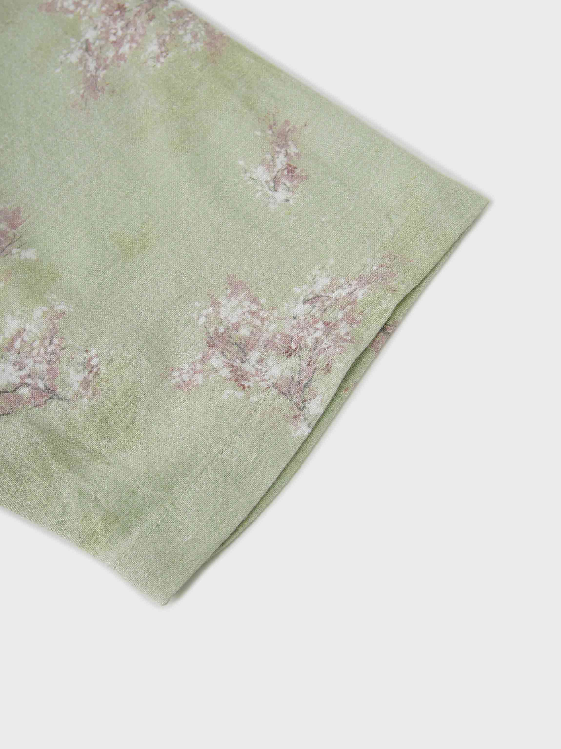 Linen Blend Crop Swing Top-Soft Floral