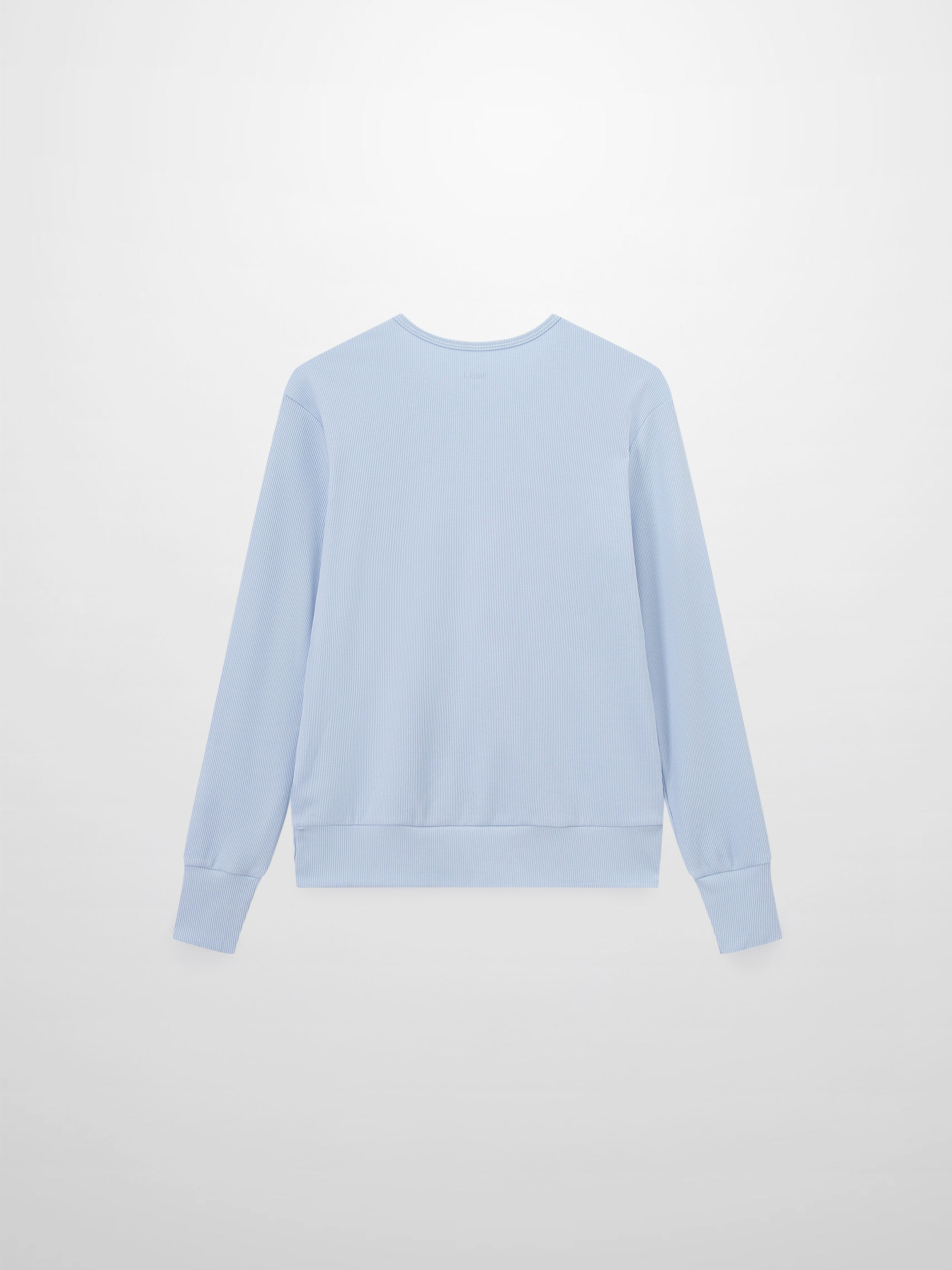 Ribbed Crew Bomber-Light Blue