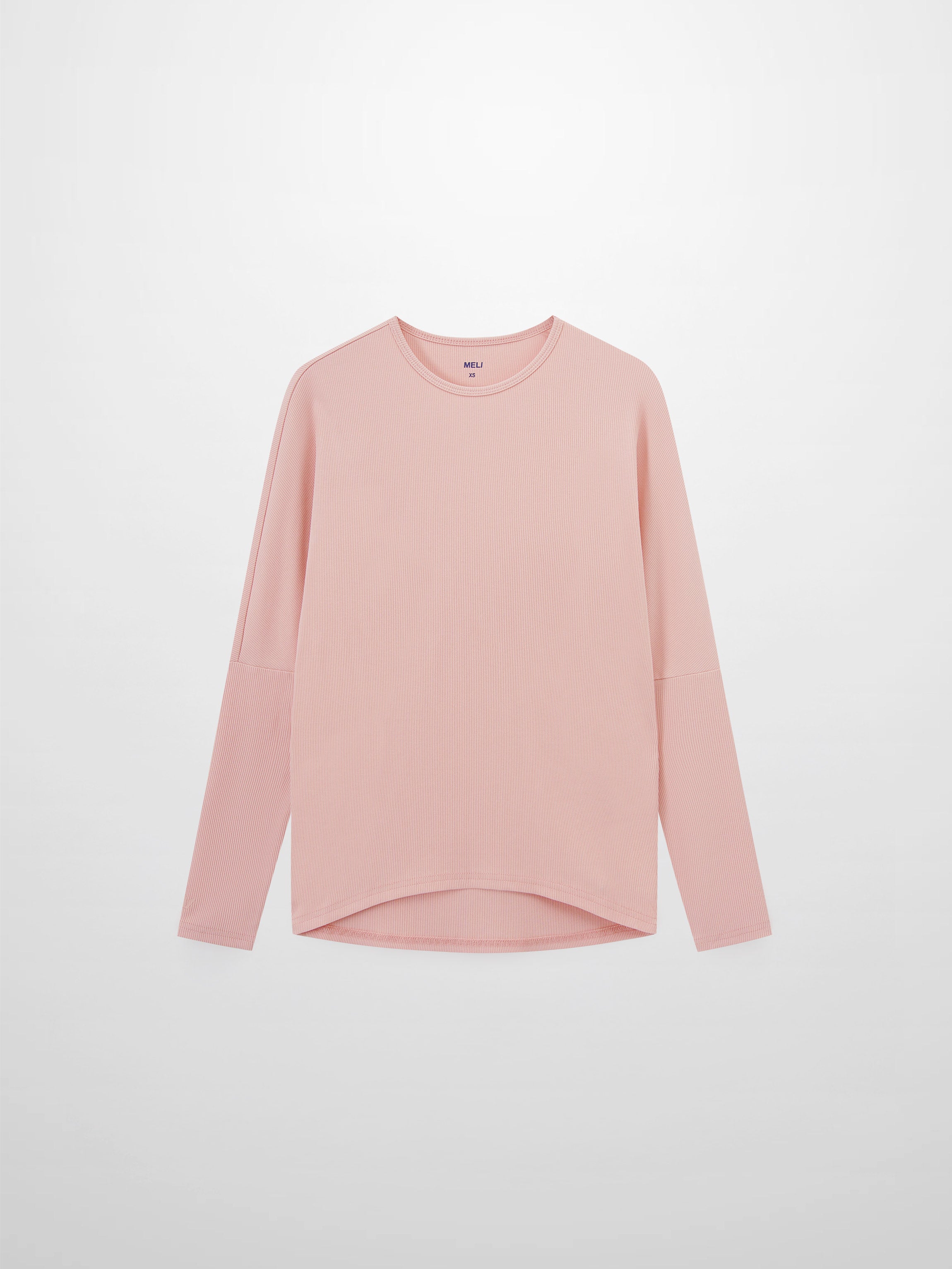 Crew Ribbed Dolman-Peachy Pink