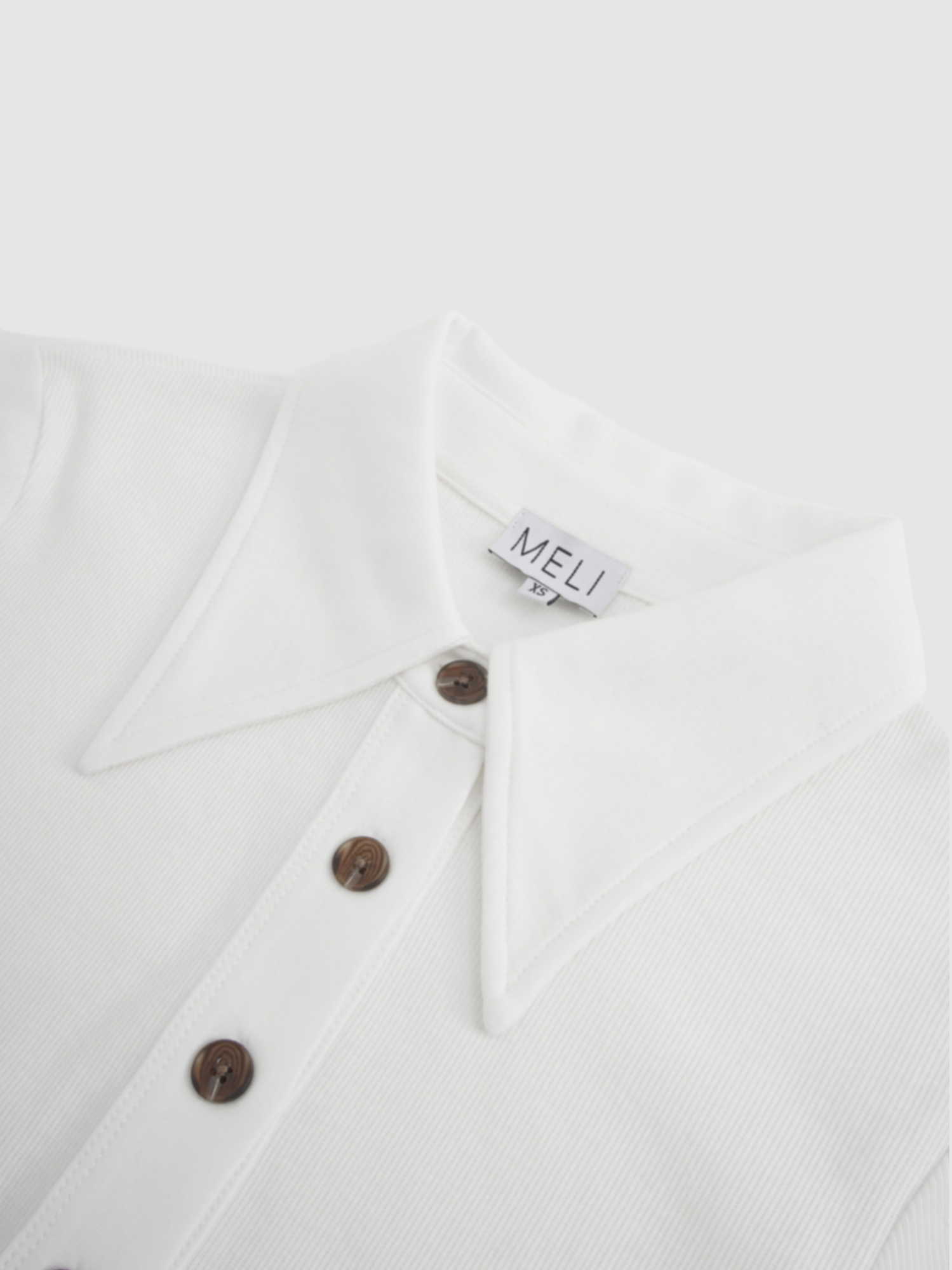 Ribbed Button Down Shirt-White