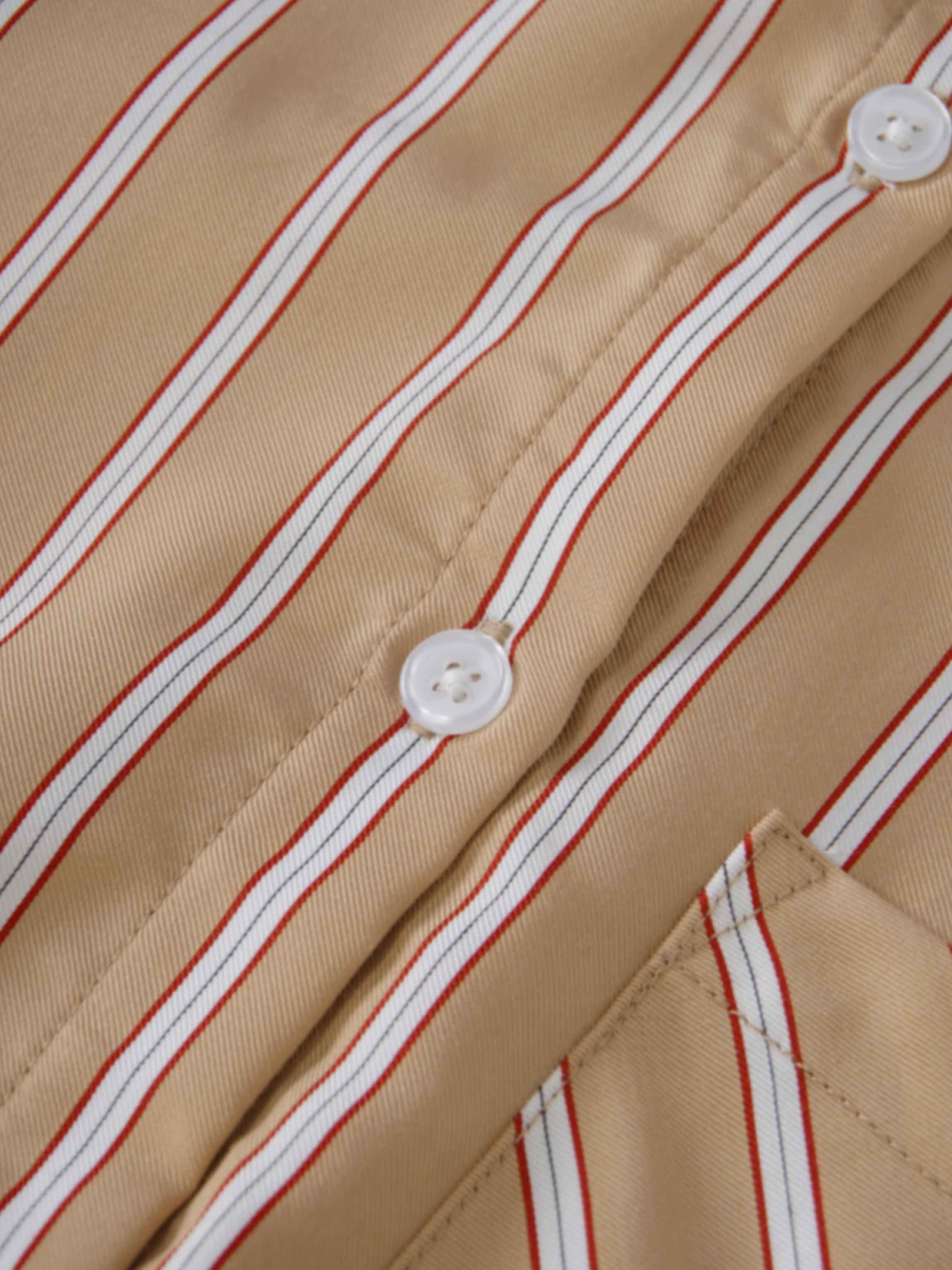 Oversized Shirtdress-Camel/White