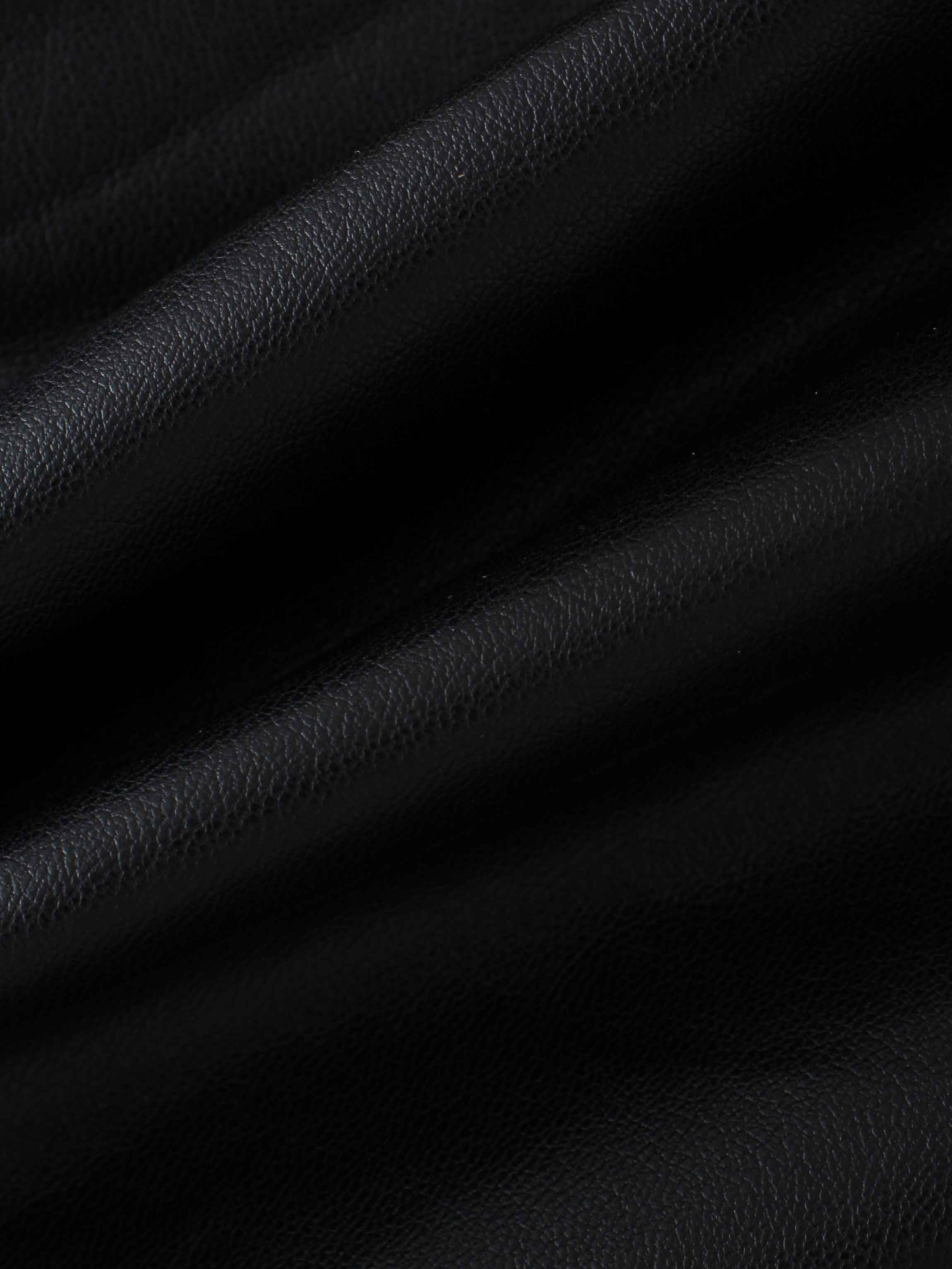 Flare Leather Skirt 27"-Black