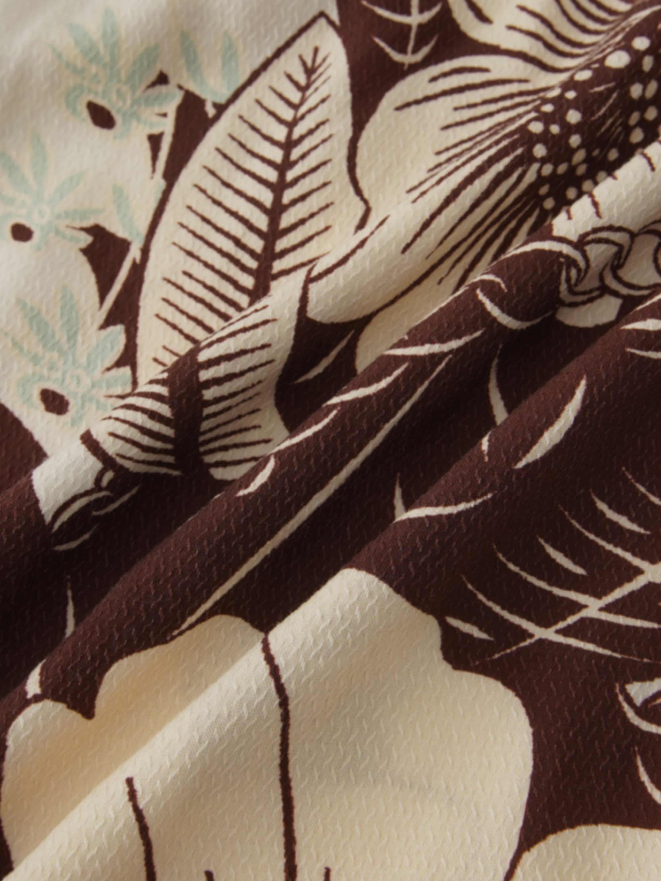 Peasant Belted Dress-Brown Floral