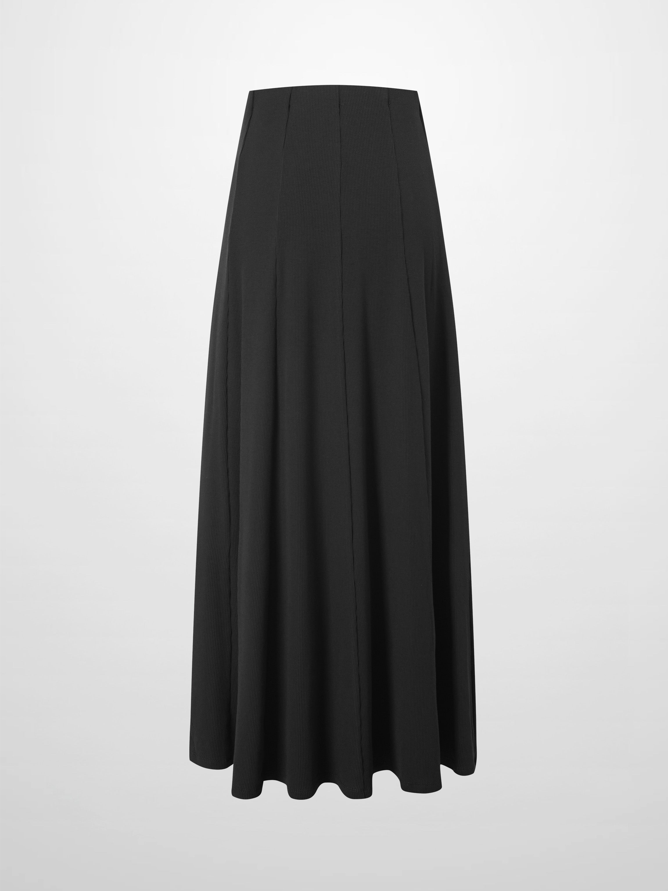 Panel Ribbed Skirt 33"-Black