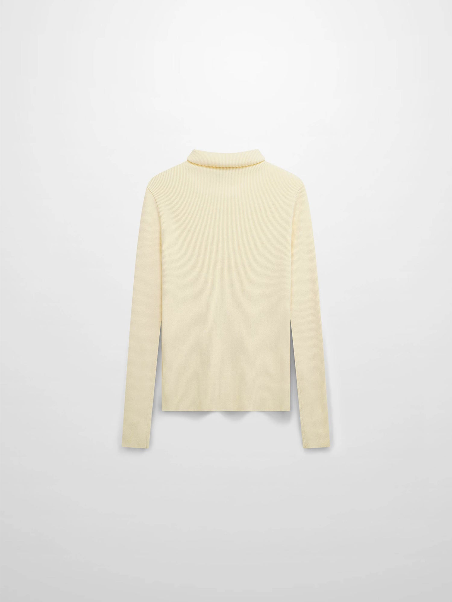 Knit Ribbed Turtleneck-Ivory