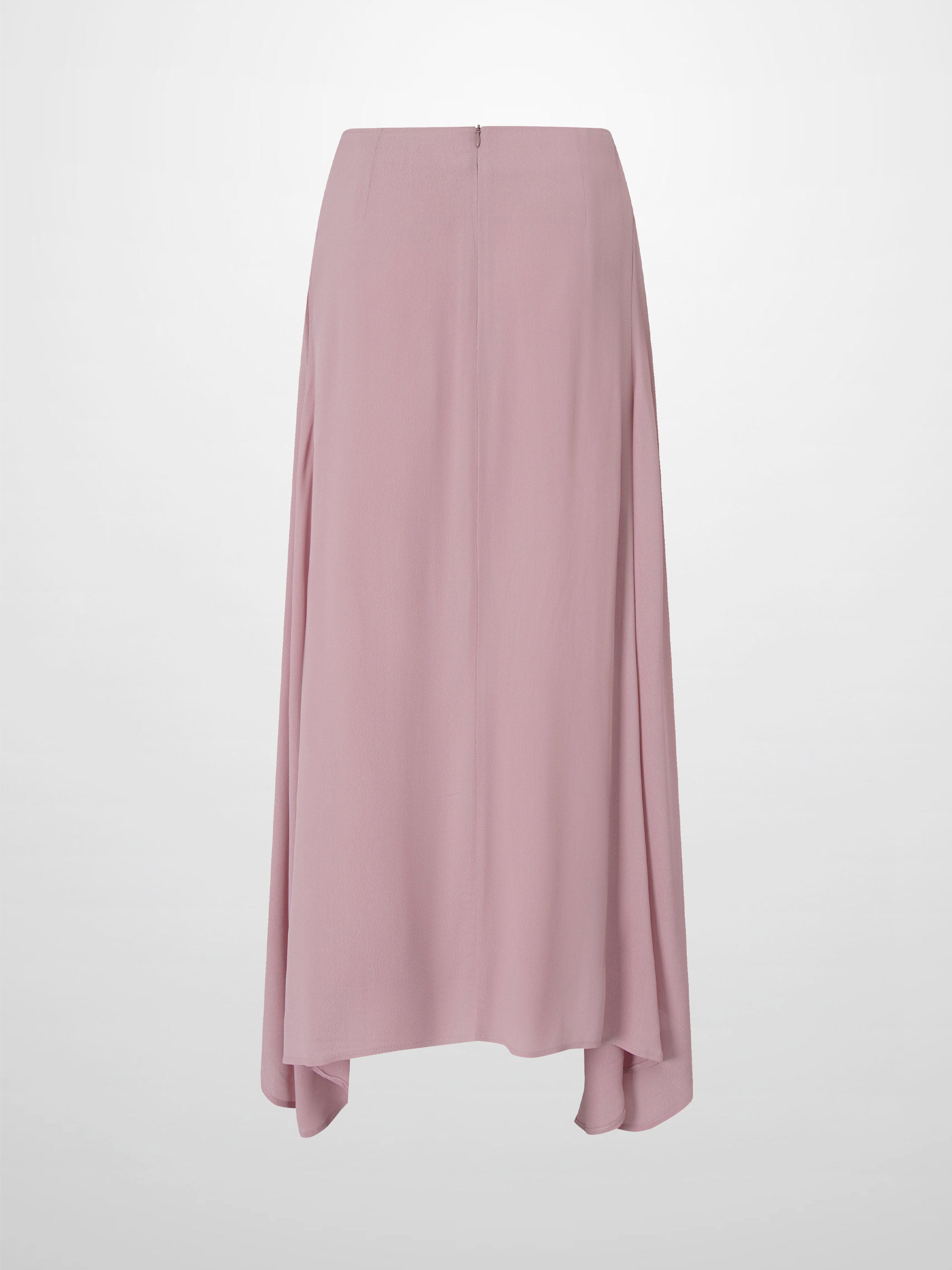 Curved Hem Maxi Skirt-Mauve