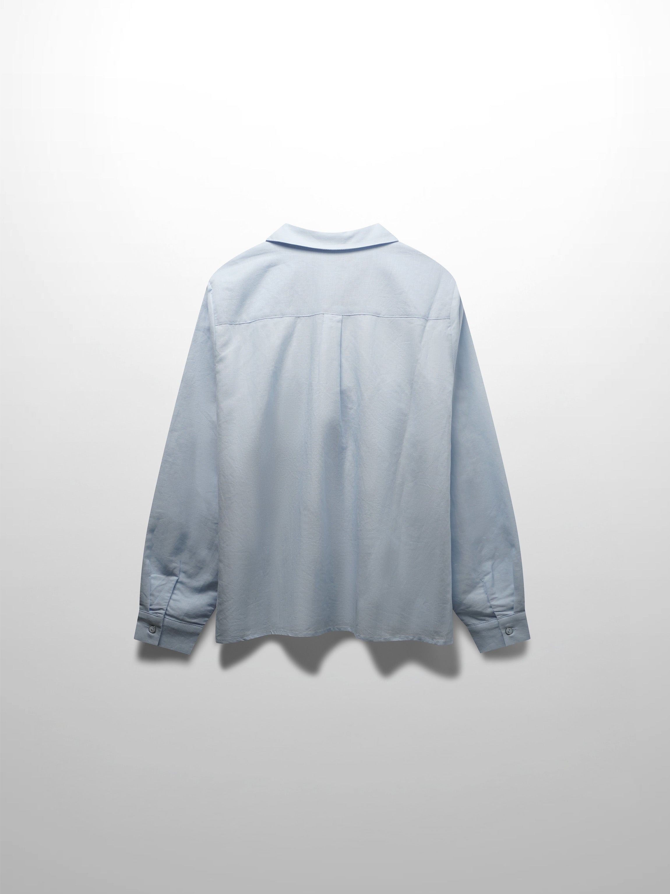 Lace Cutout Cotton Crossover Top-Light Blue