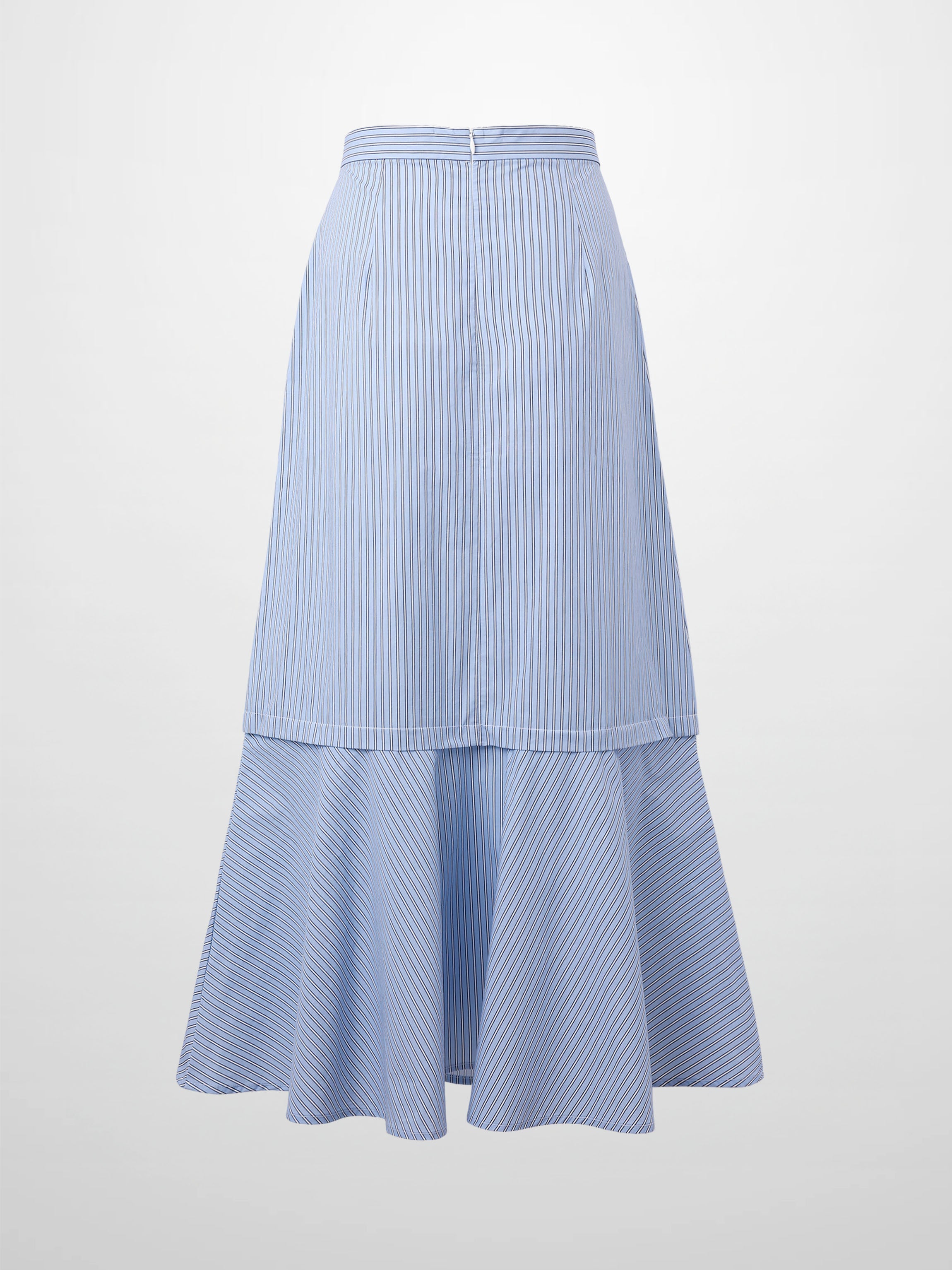 Flare Bottom Pinstripe Skirt-Blue/White