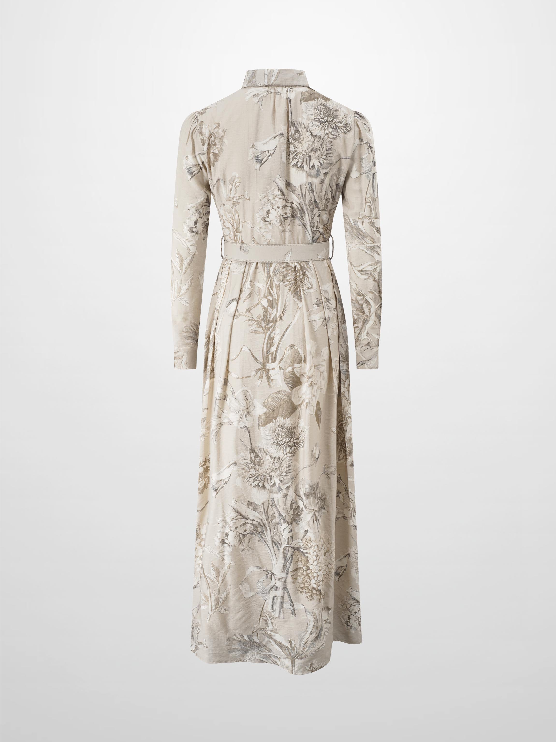 Belted Pleated Bottom Shirtdress-Pastel Mix