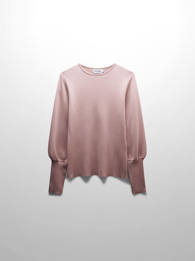 High Cuff Sweater-Blush