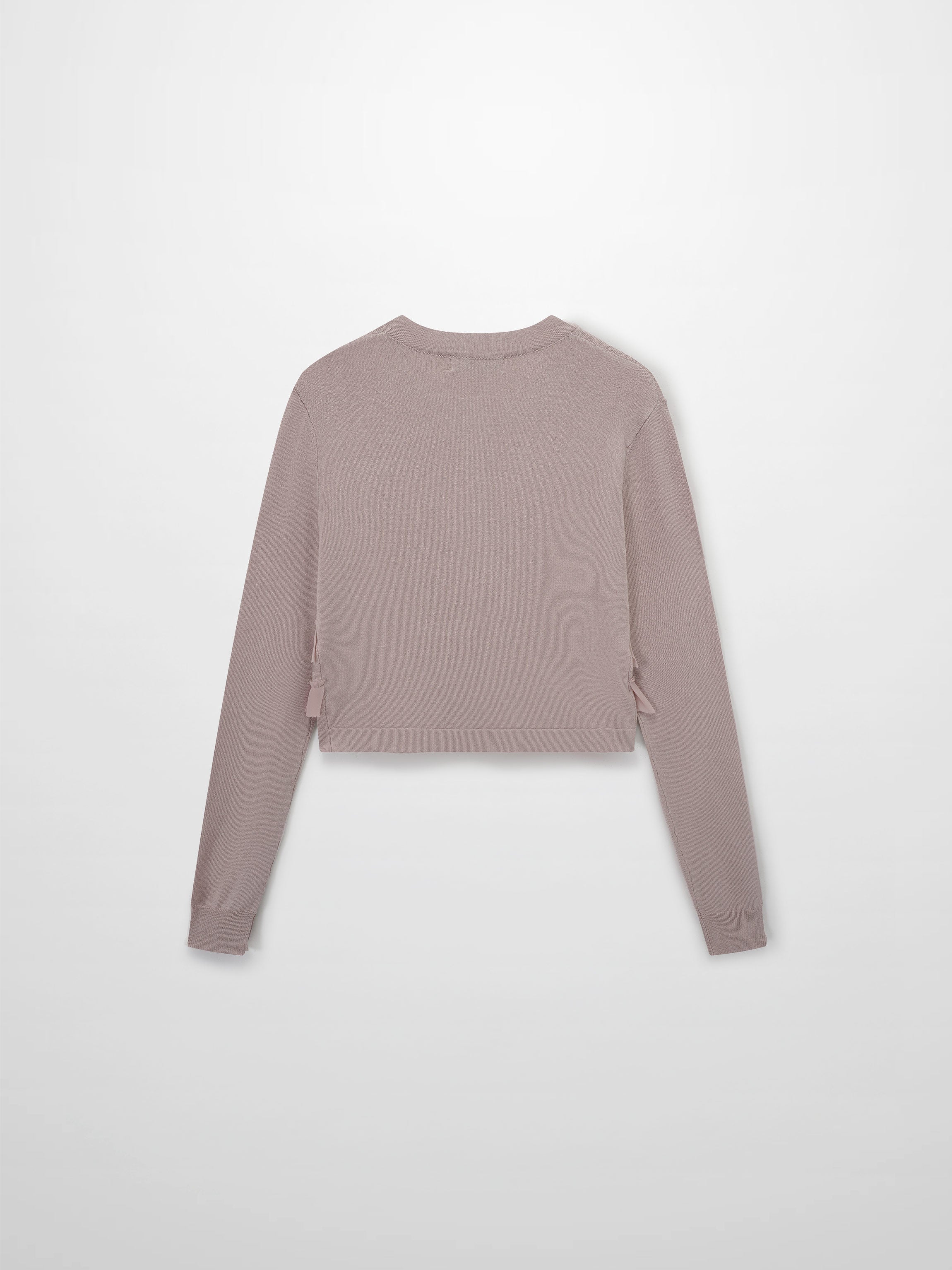 Ruffle Design Cardigan-Mauve