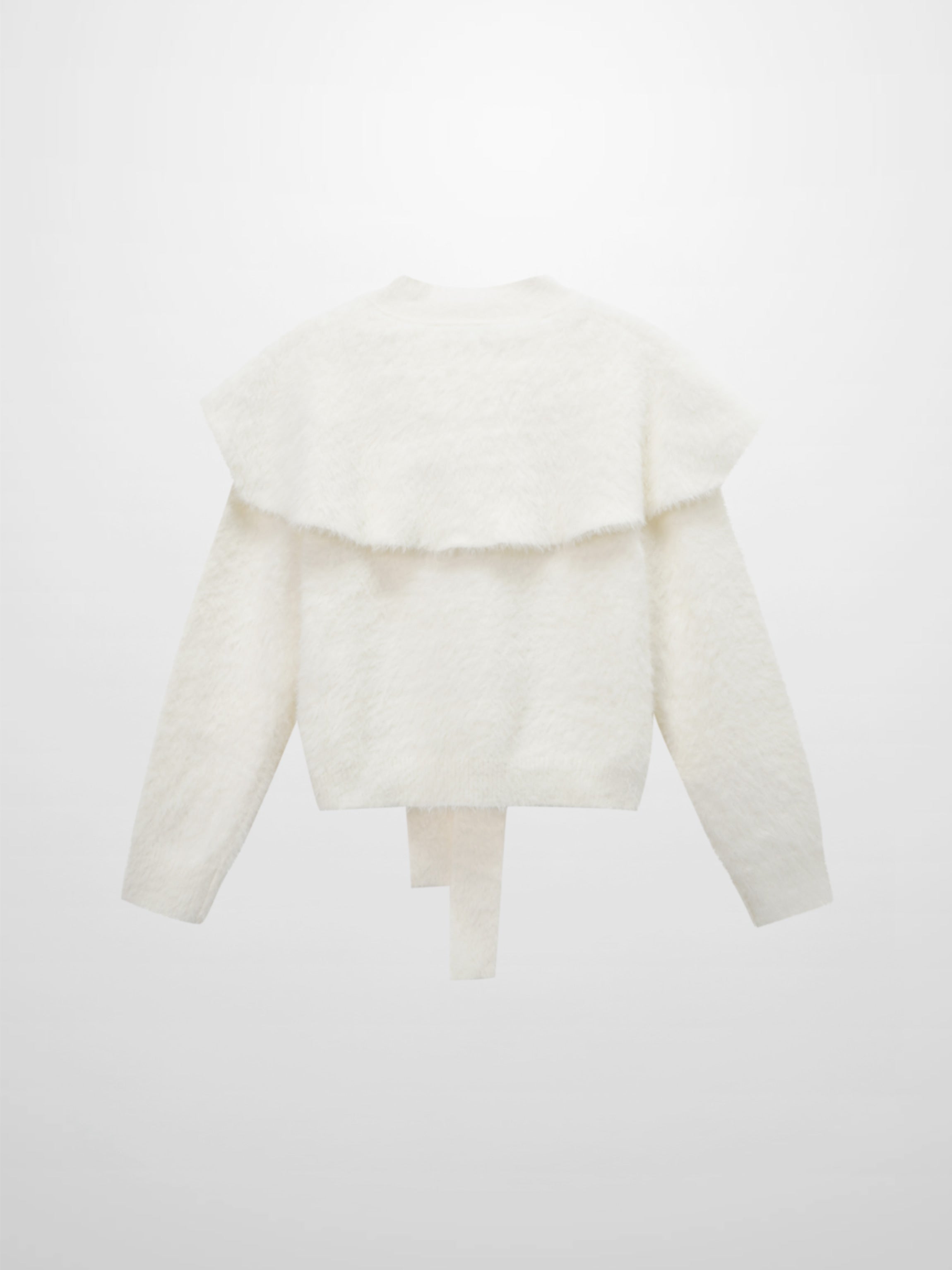 Mohair Shawl Collar Cardigan-Cream