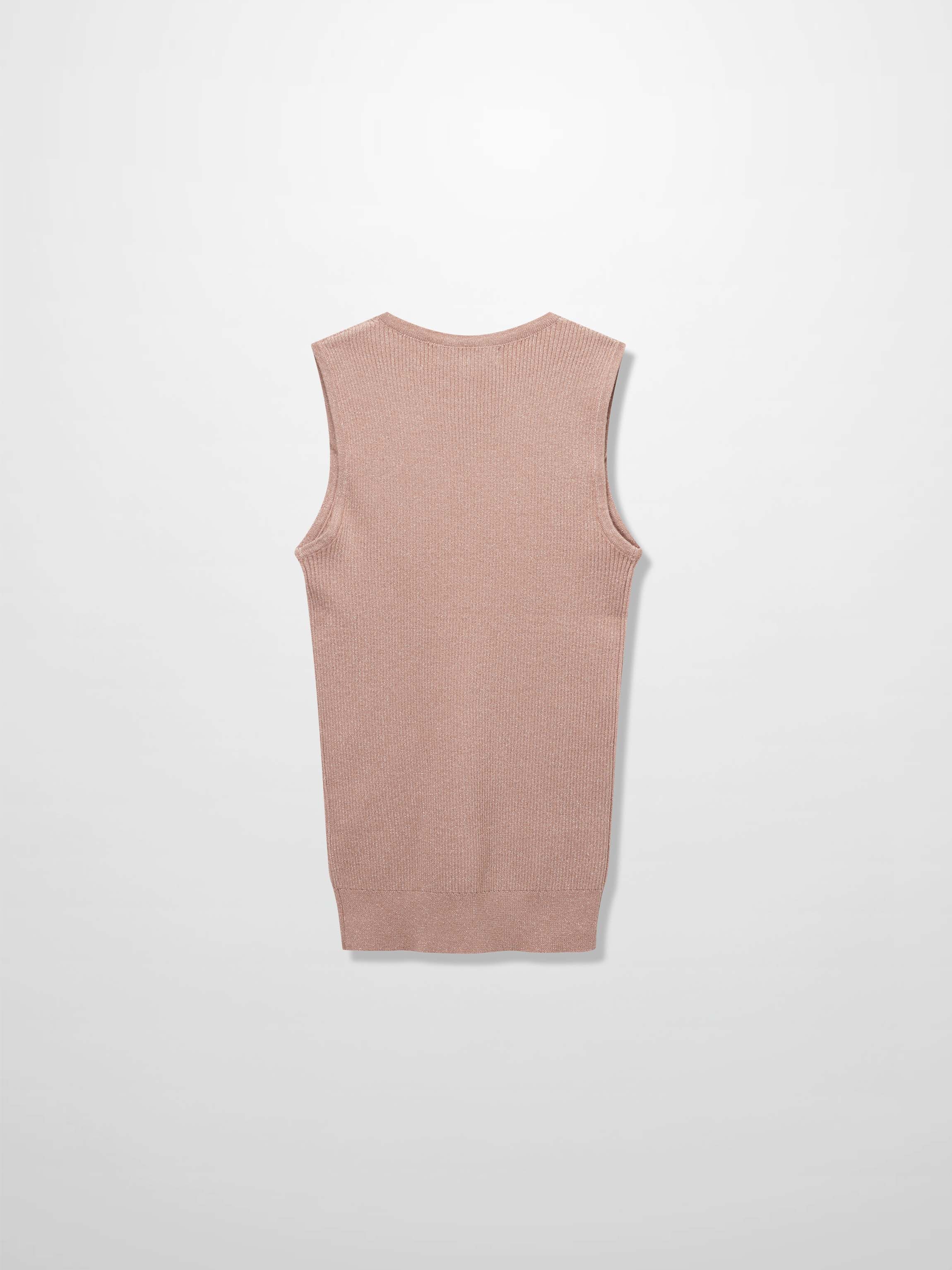 Lurex Sleeveless Sweater-Blush