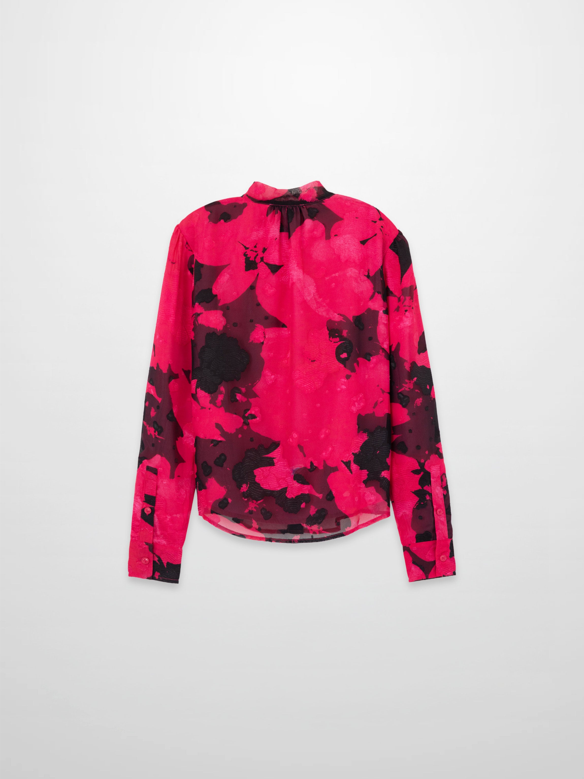 Bow Blouse-Black/Hot Pink