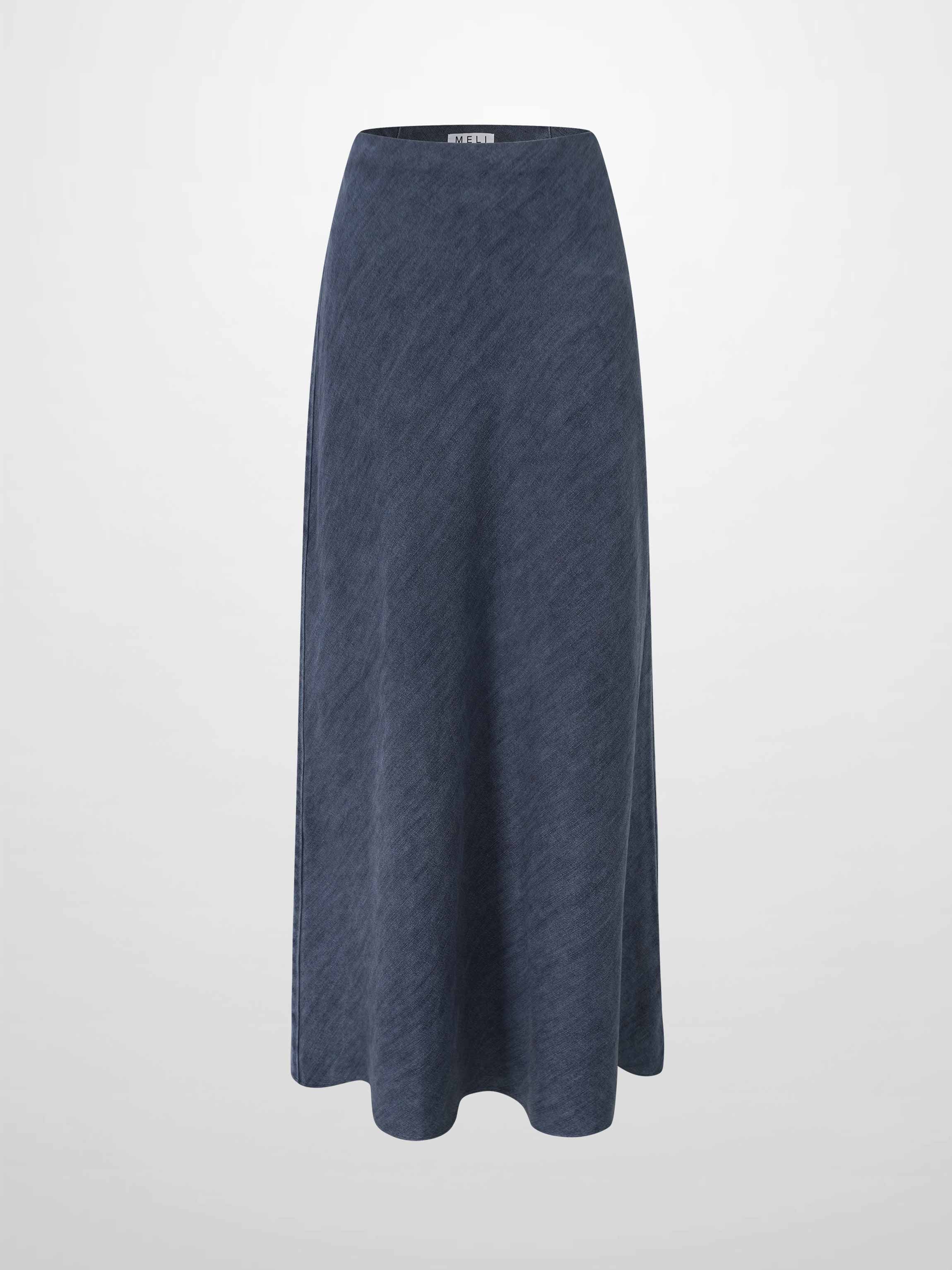 Classic Denim Skirt 37"-Medium Blue