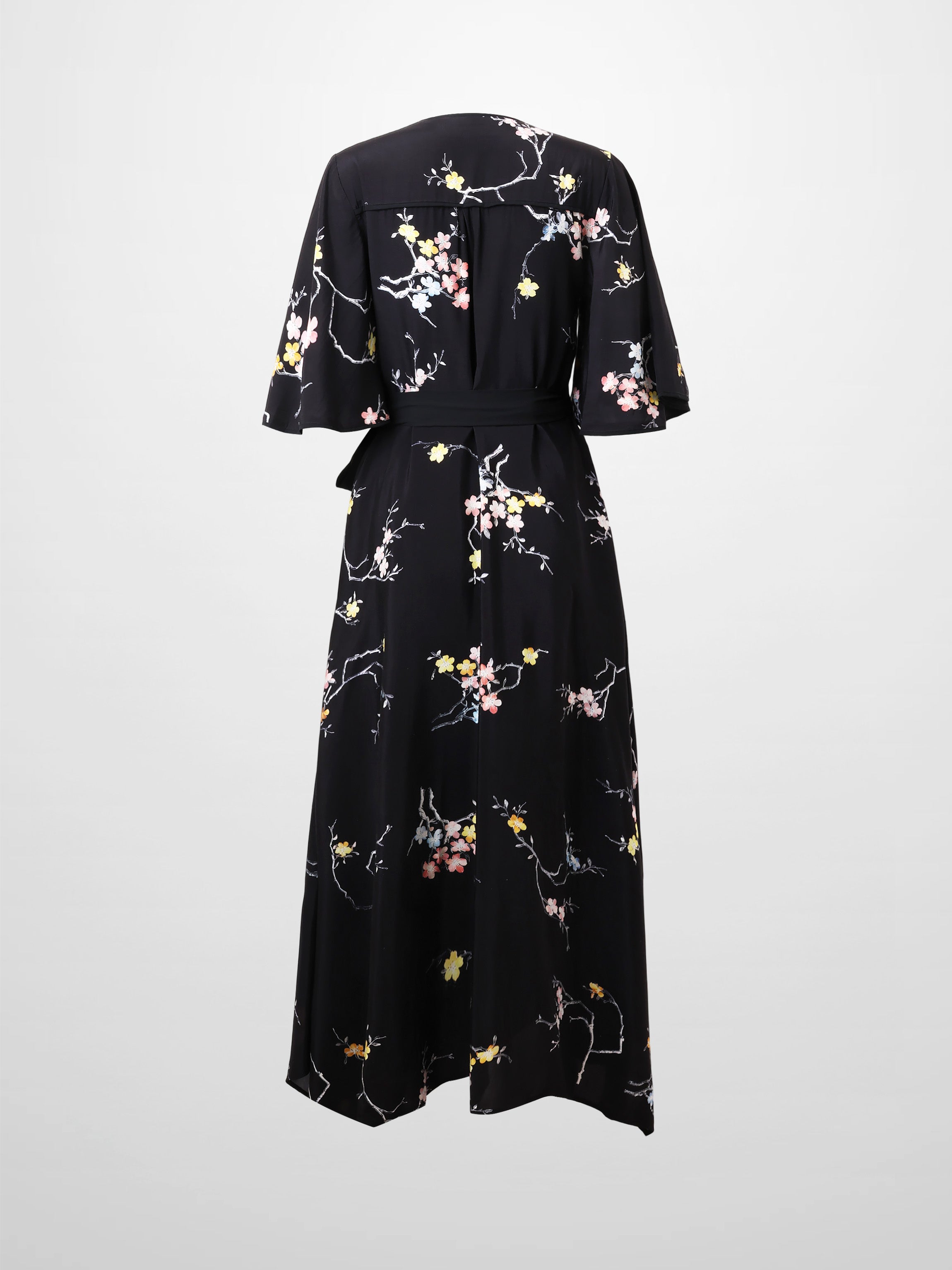 Flutter Sleeve Wrap Dress-Bunches of Floral