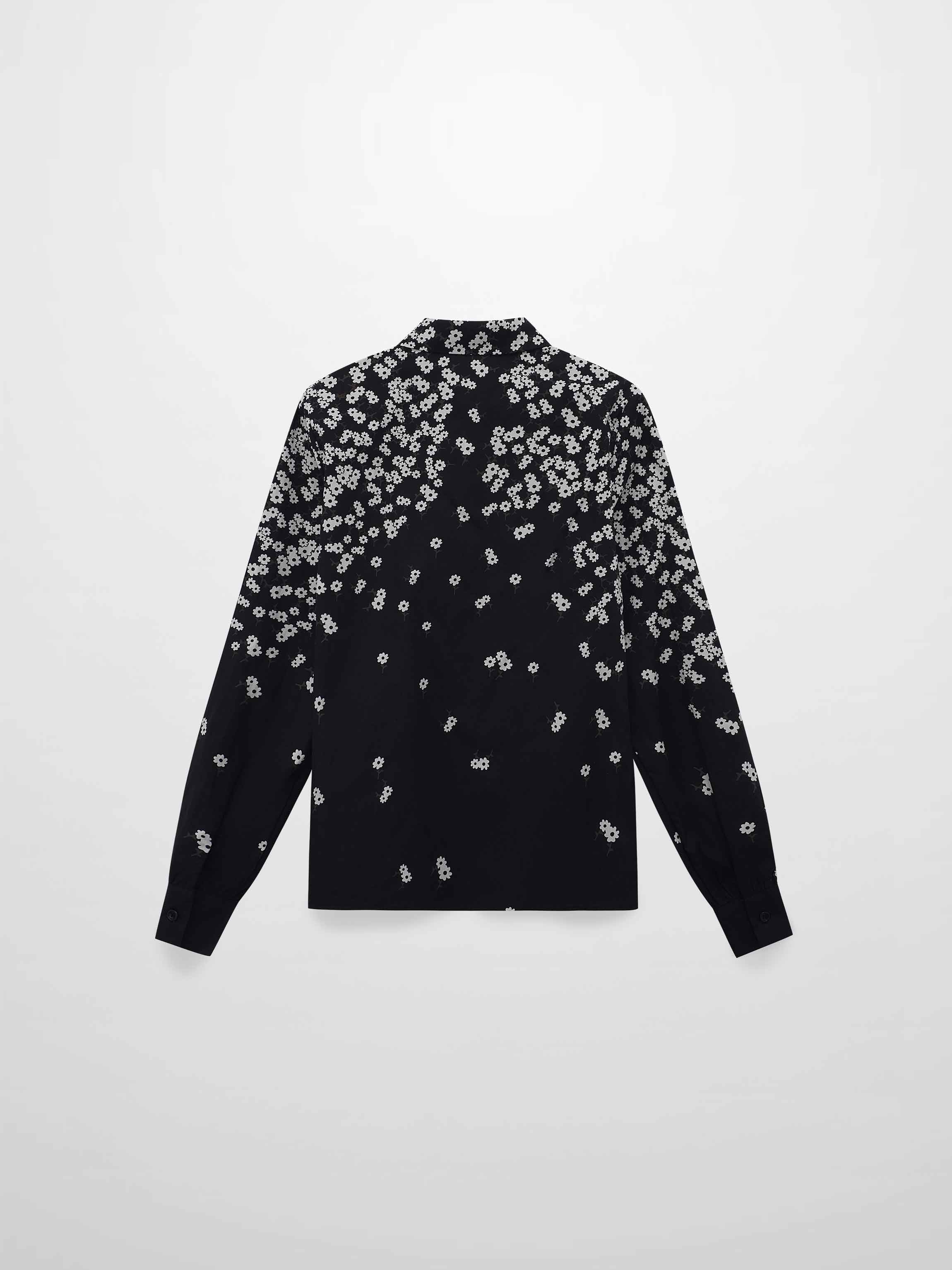 Ombre Flower Blouse-Black