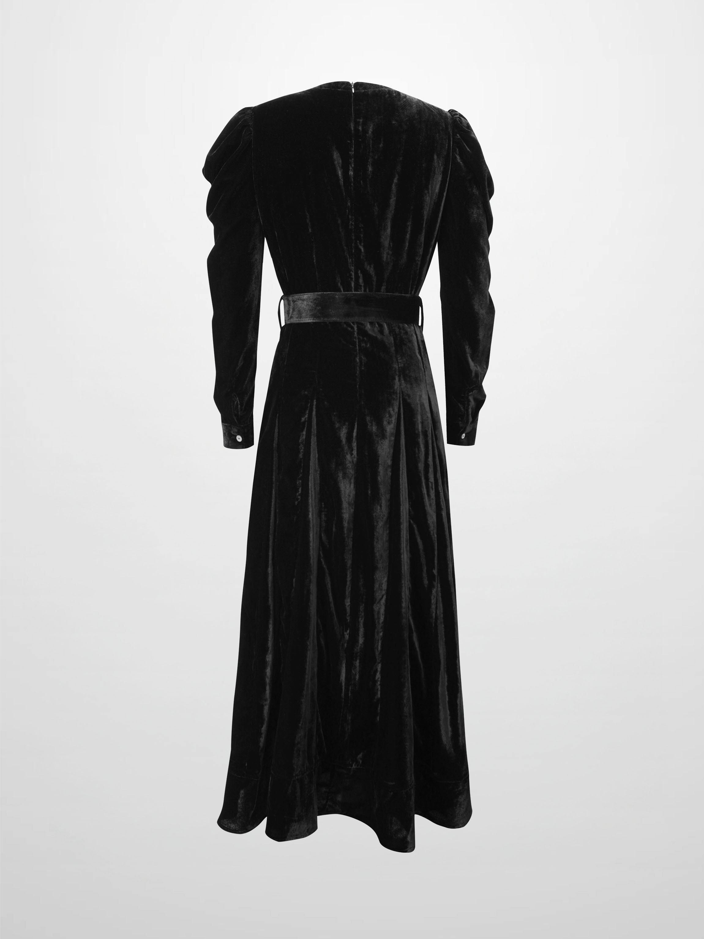 Velvet Flare Dress-Black
