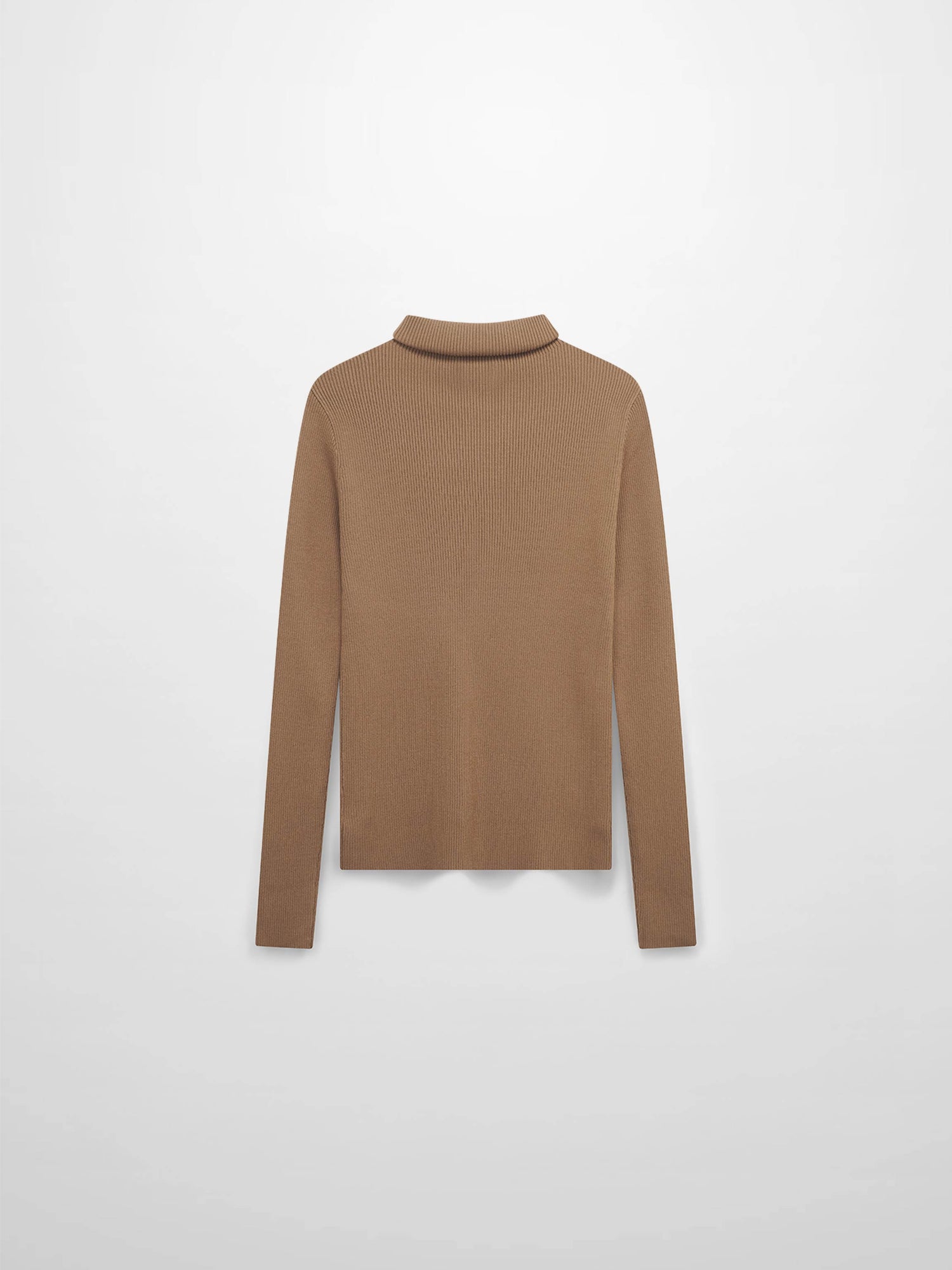 Knit Ribbed Turtleneck-Mocha Mousse