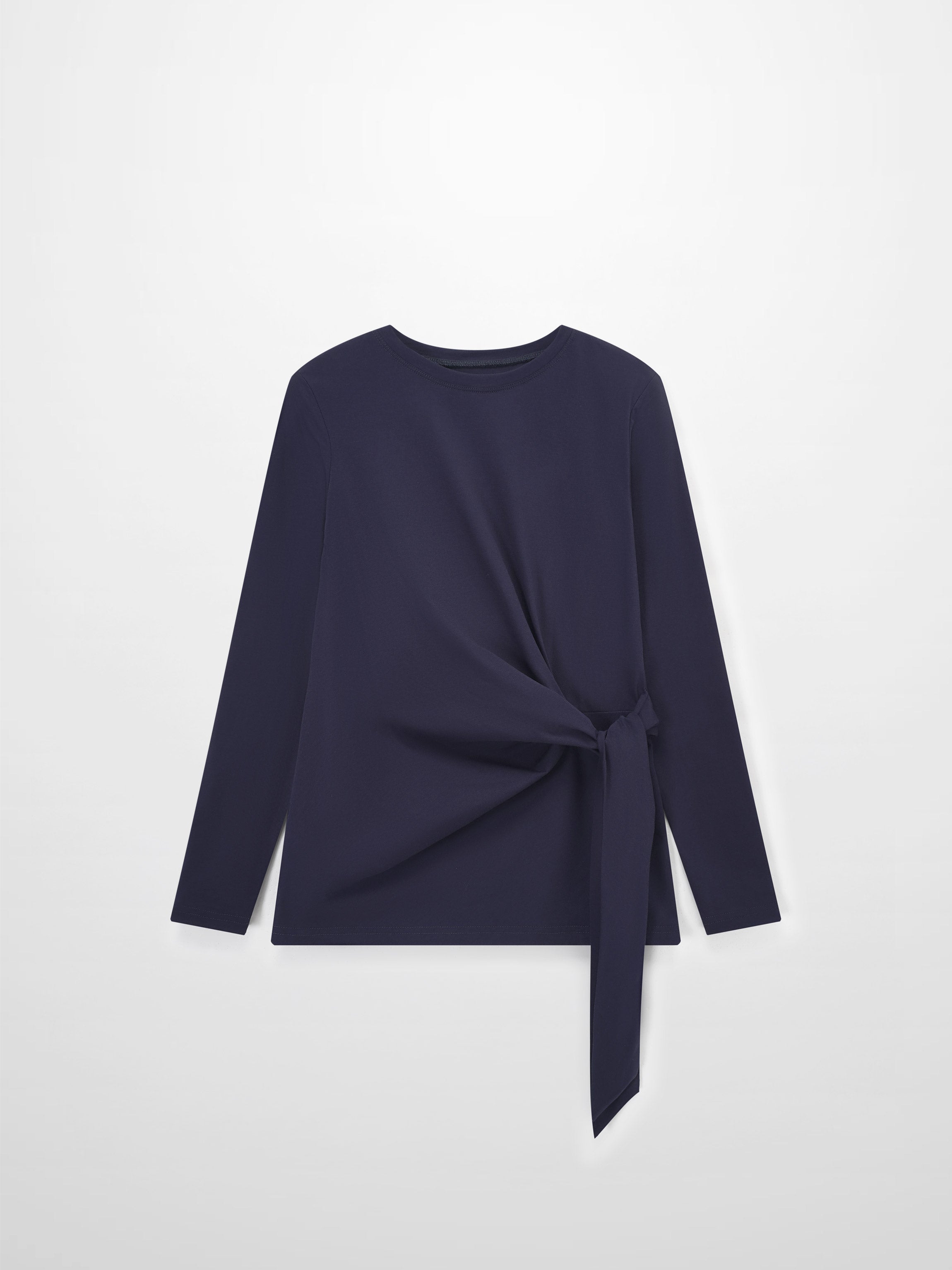 Side Tie T-Shirt-Navy