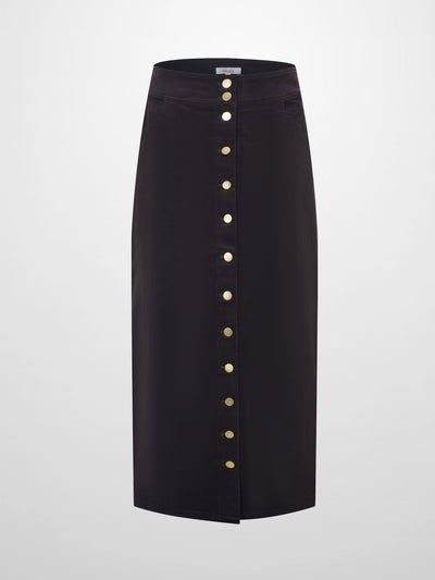 Snap Down Corduroy Skirt - Cement/Brown