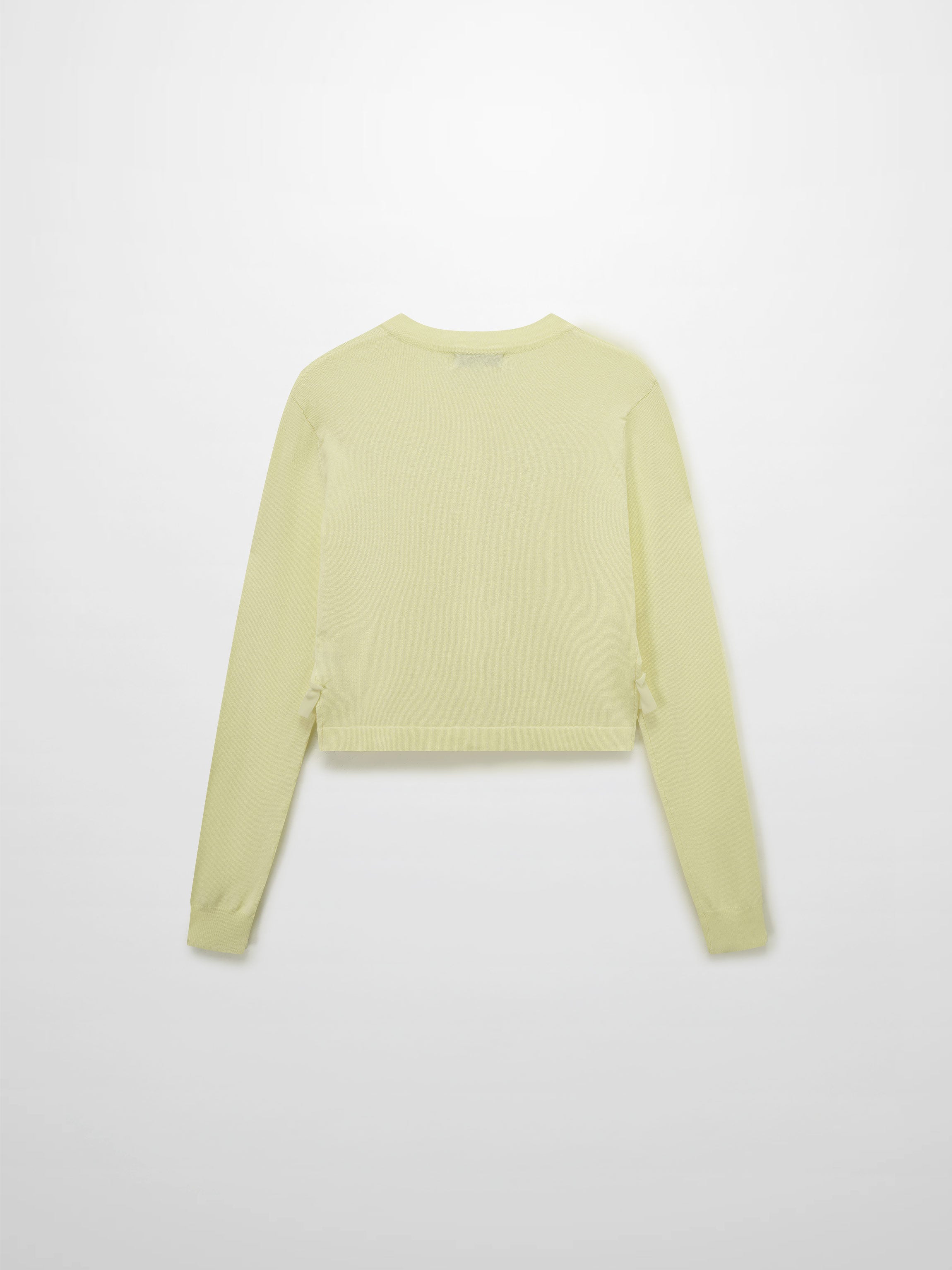 Ruffle Design Cardigan-Butter