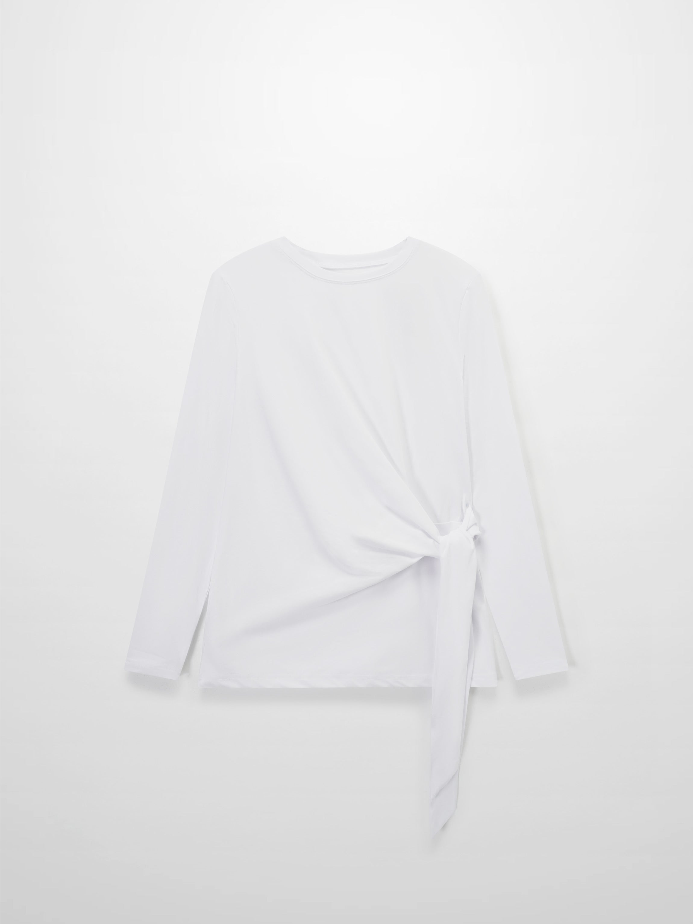 Side Tie T-Shirt-White
