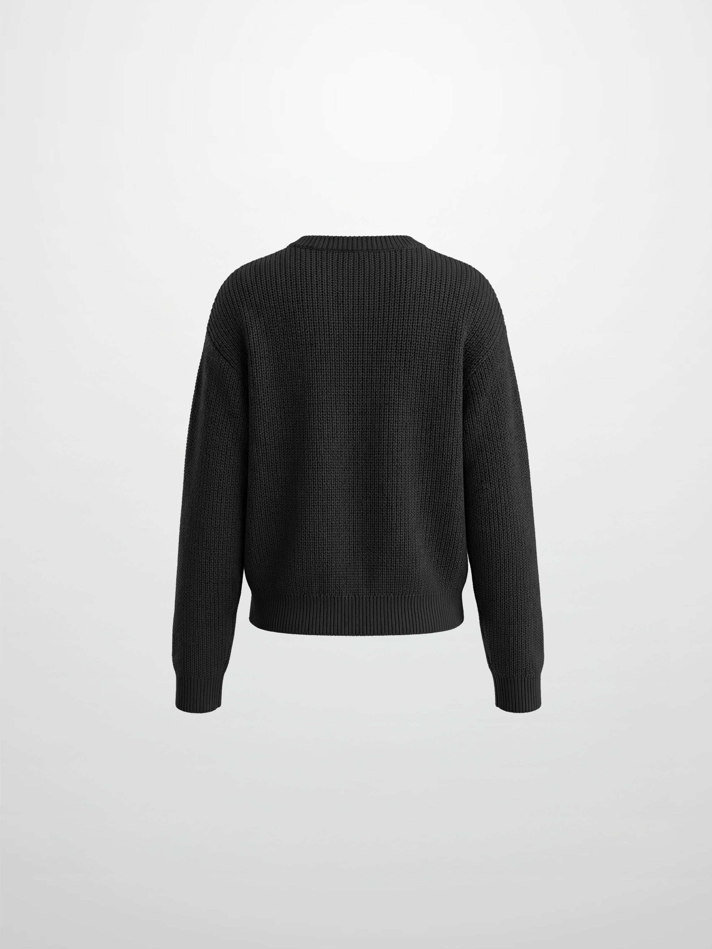 Embroidered Bow Sweater - Black/White