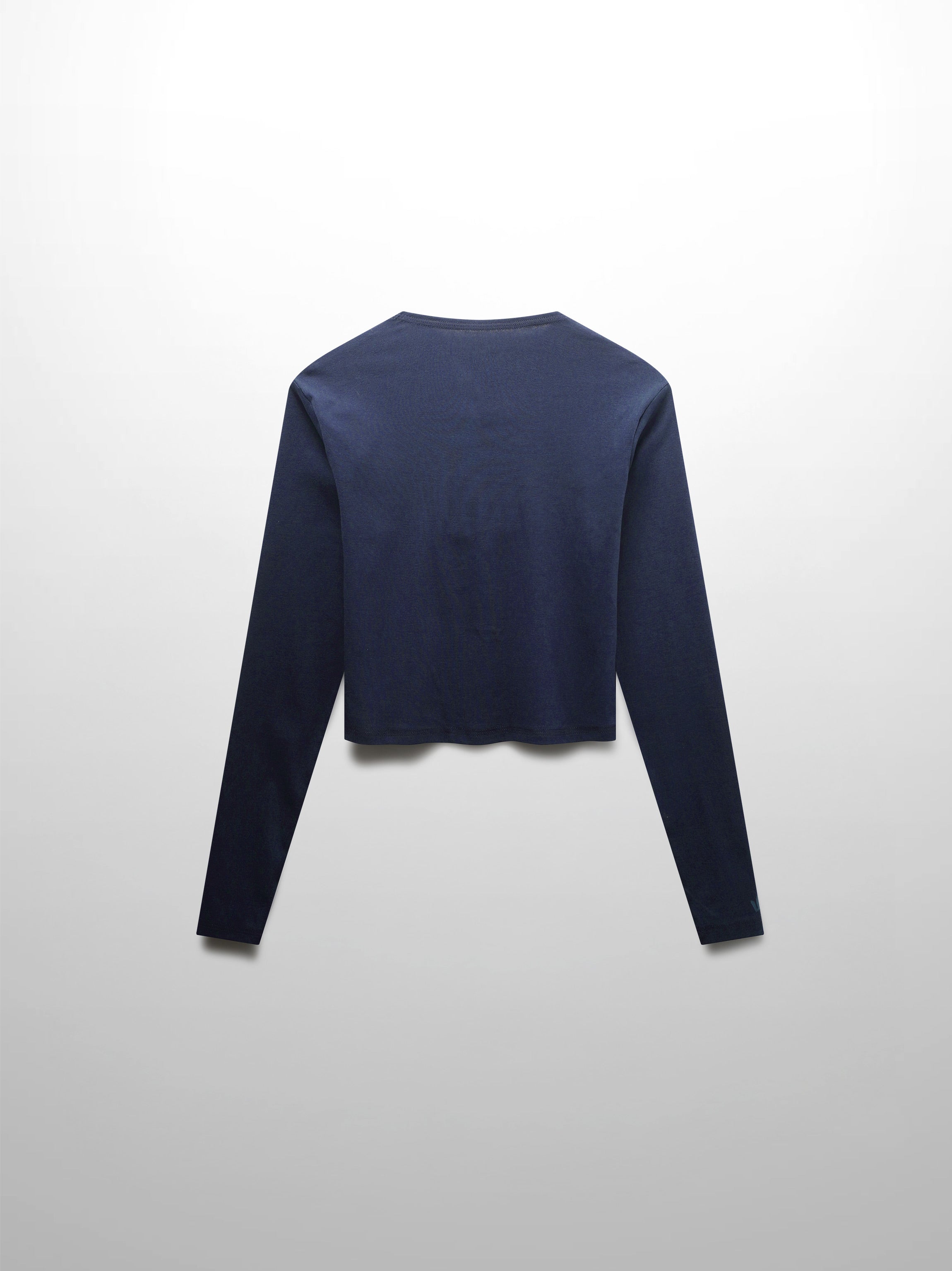 Basic T-Shirt Cropped Cardigan-Navy