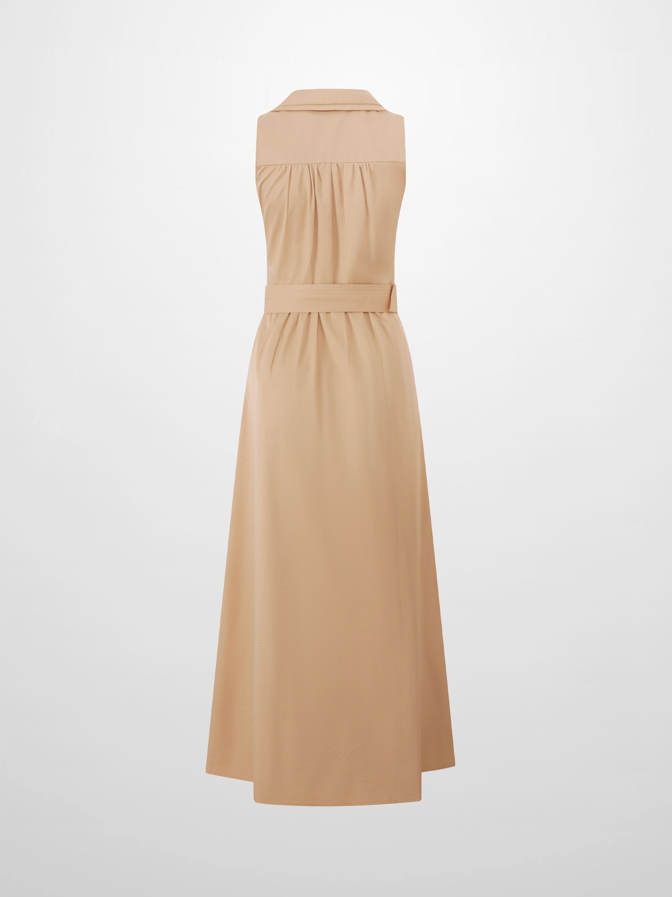 Button Down Belted Jumper-Sand