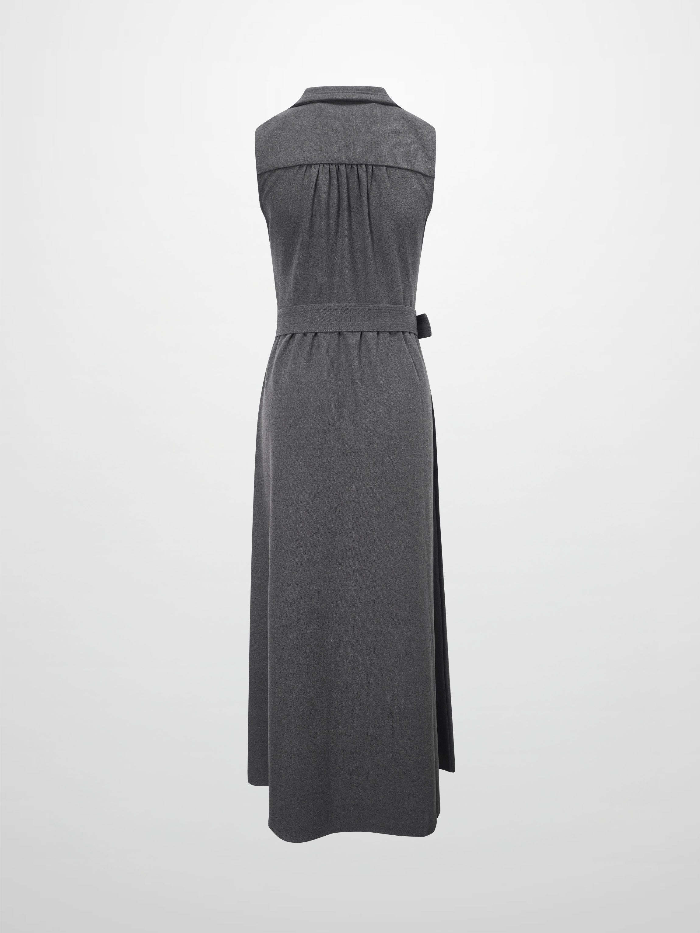 Belted Pocket Jumper-Grey