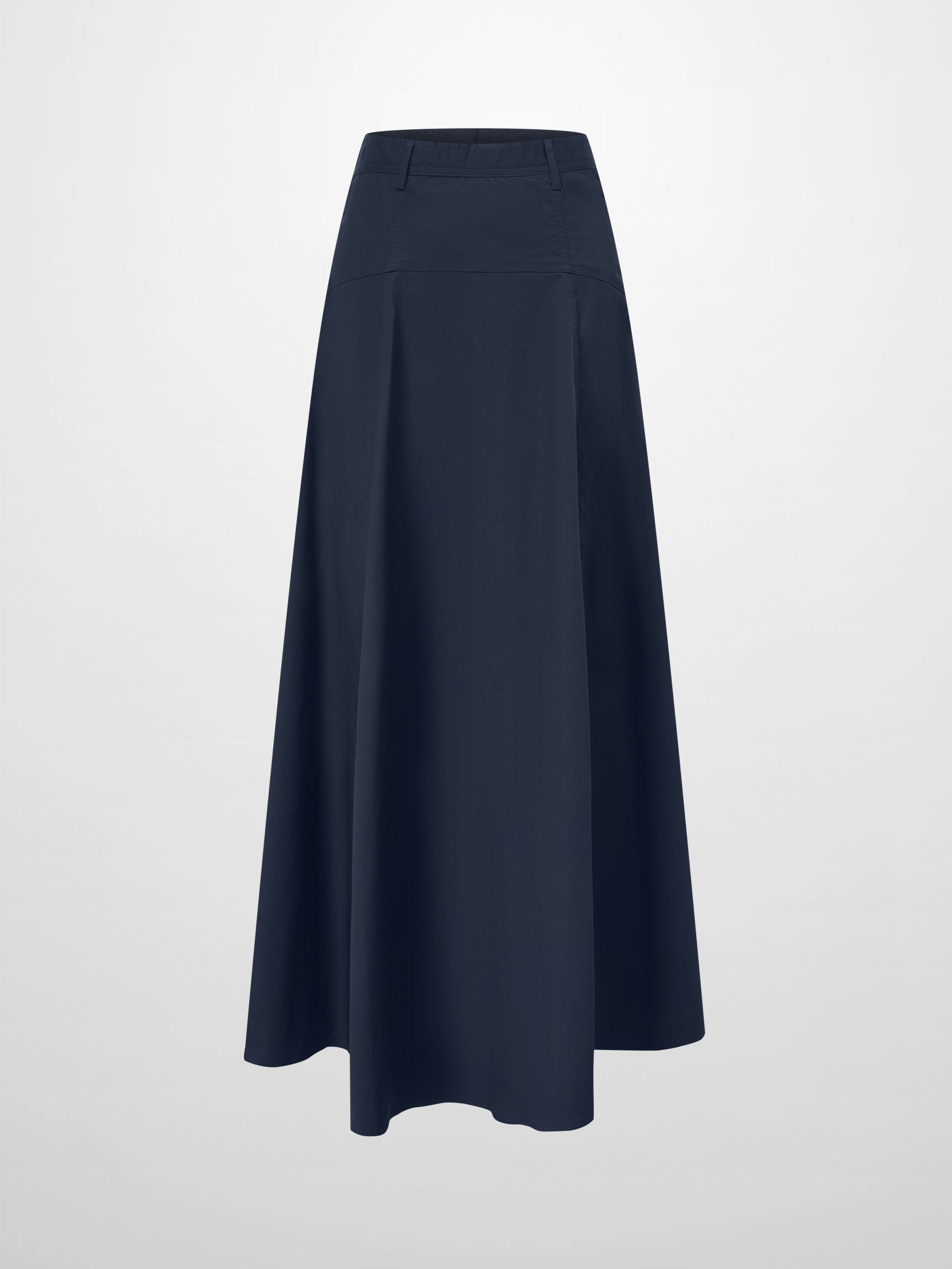Cotton Yoke Circle Skirt-Navy
