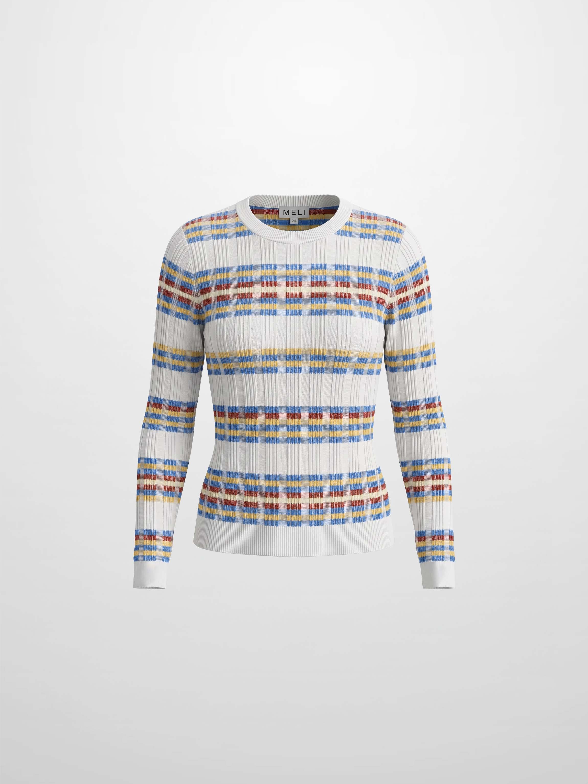 Mixed Ribbed Stripe Sweater - White