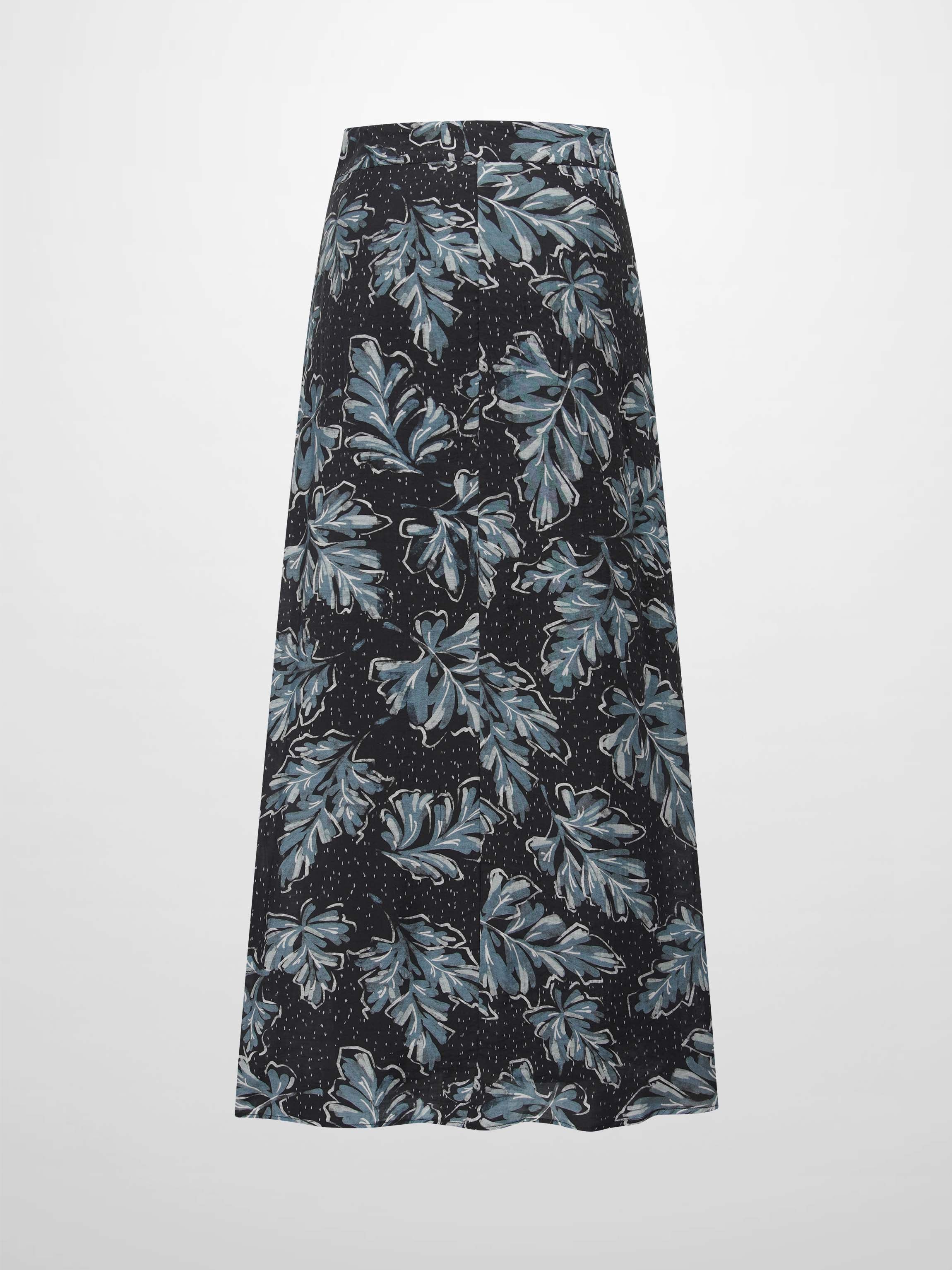 Gathered Overlay Skirt-Blue Floral