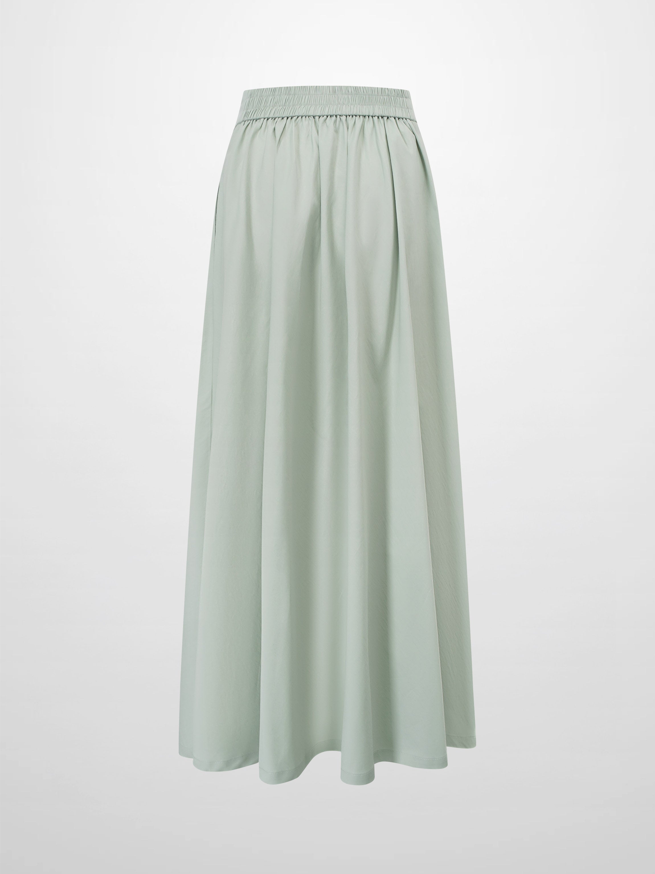 Elastic Back Maxi Cotton Blend Skirt-Dusty Mint