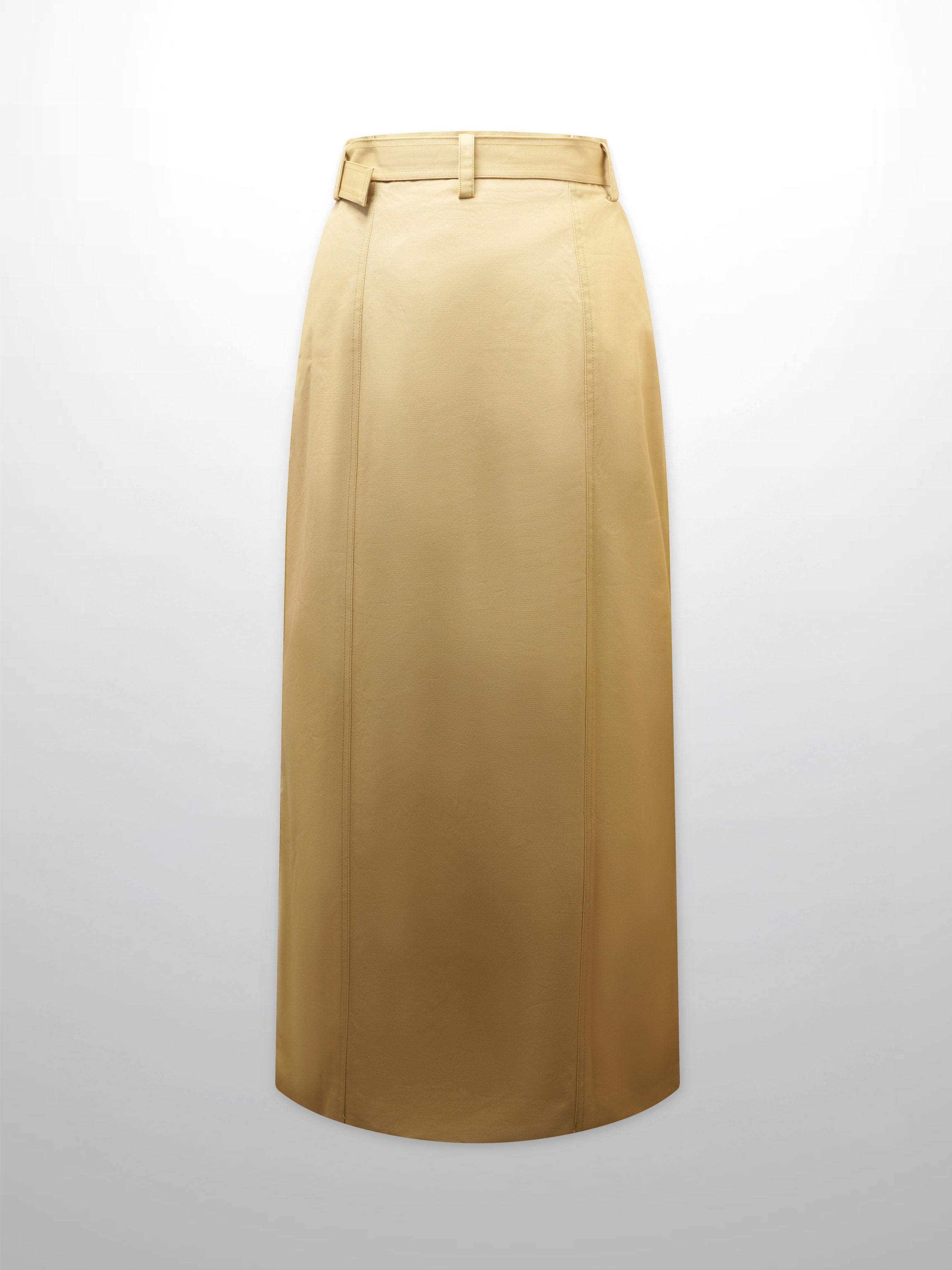 Belted Cotton Cargo Skirt-Desert Sand